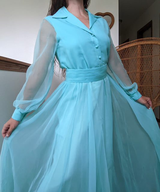 1960s/70s aqua dress