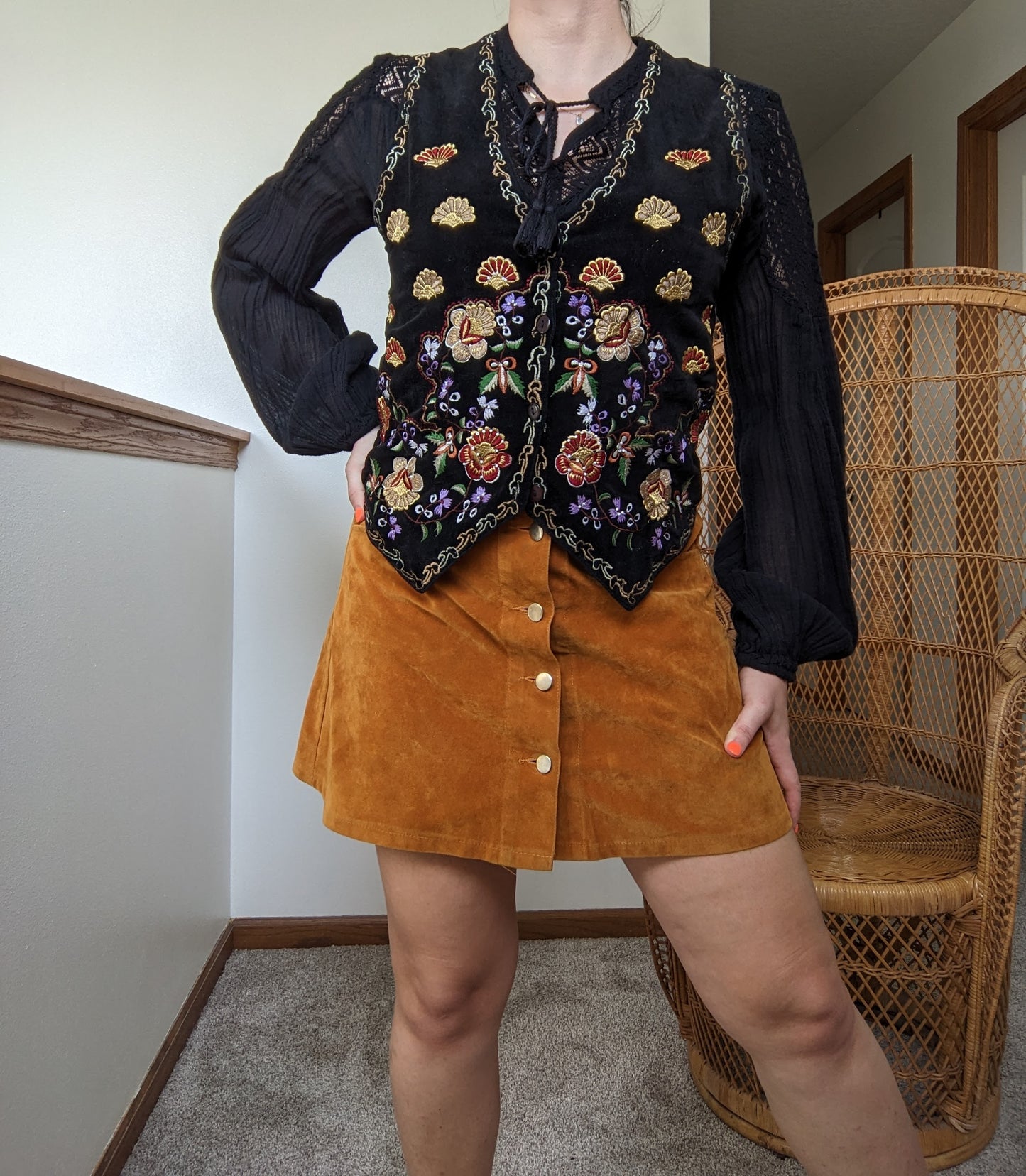 1990s embroidered vest