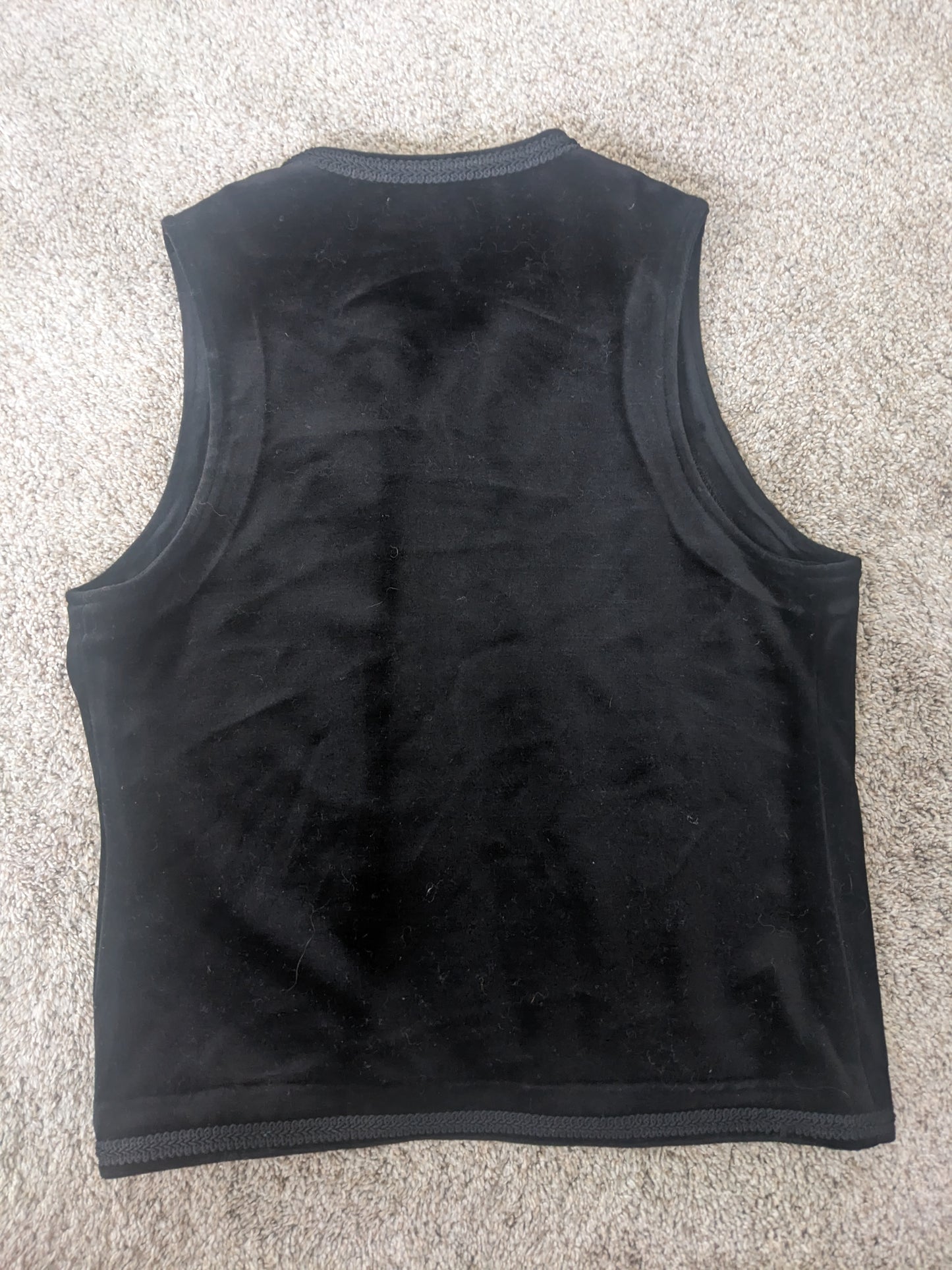 1970s black velvet vest