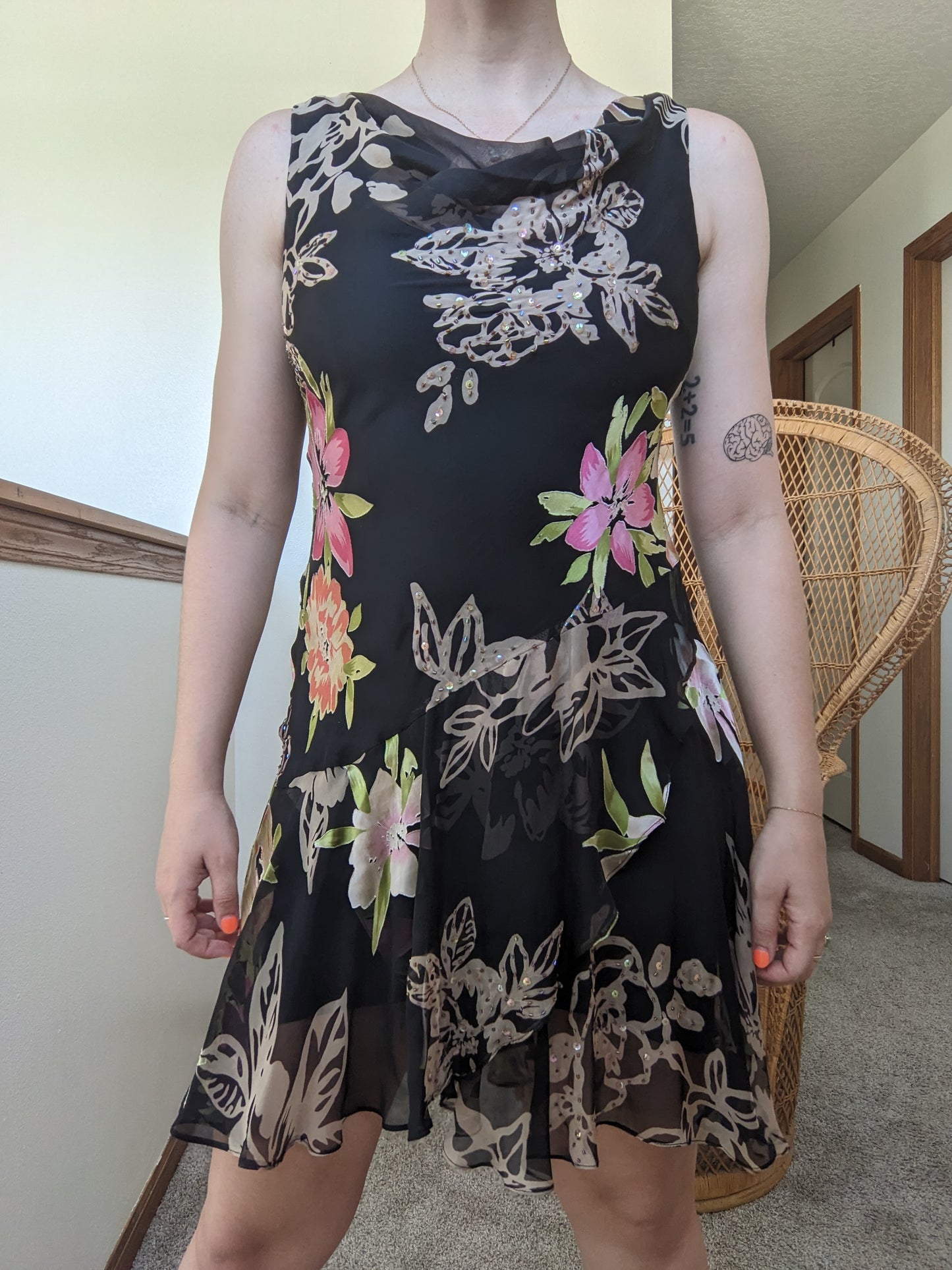 Y2k fluttery floral dress