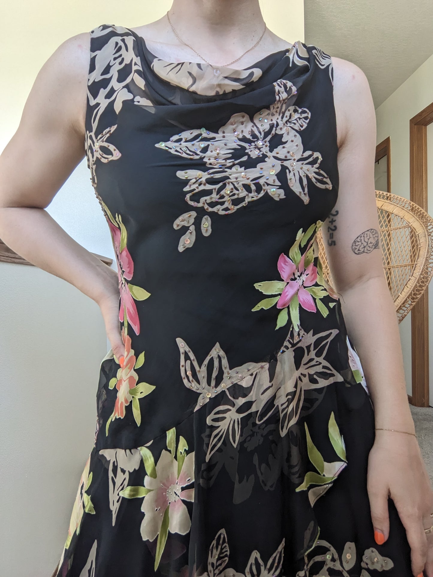 Y2k fluttery floral dress