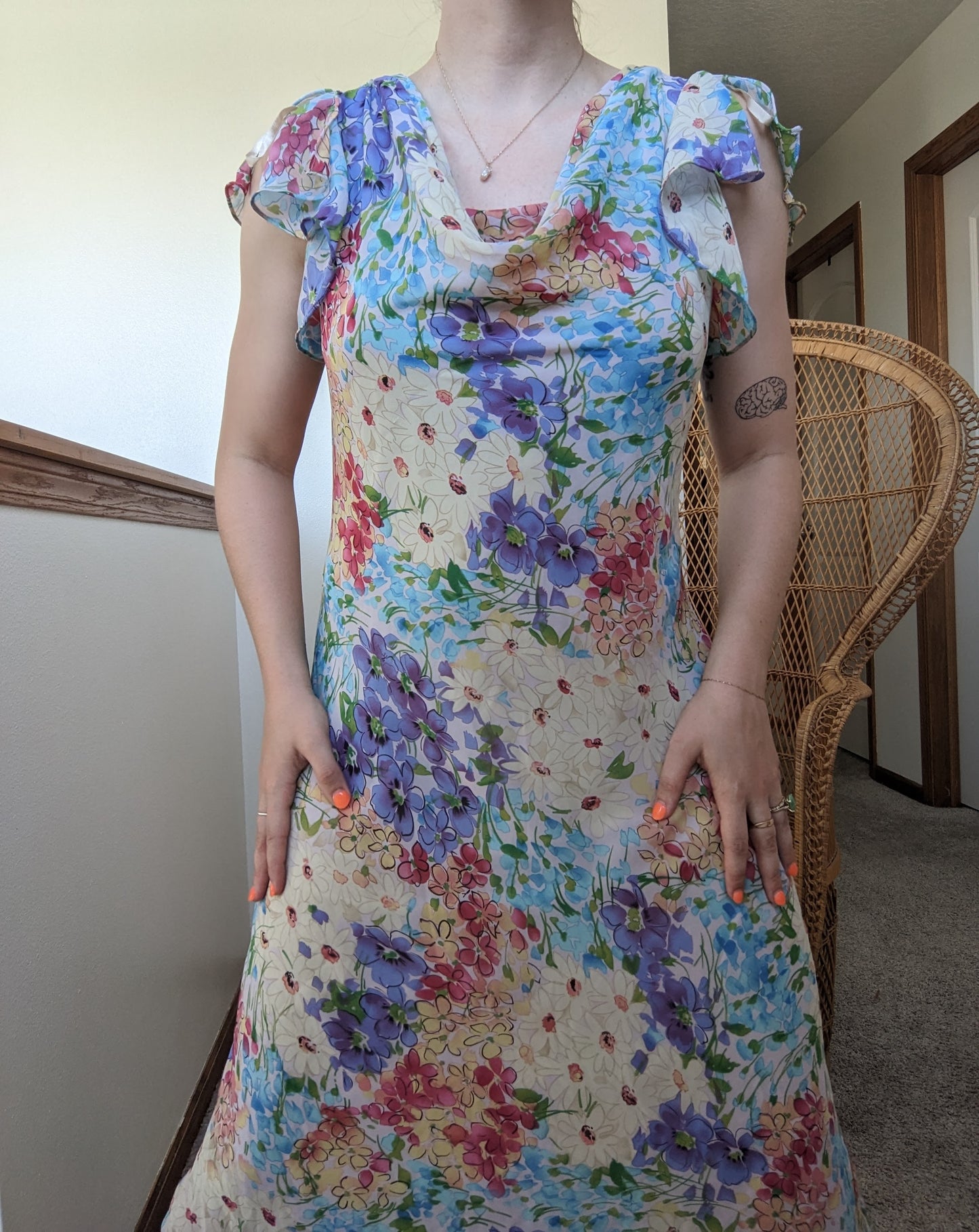 Y2k fluttery garden dress