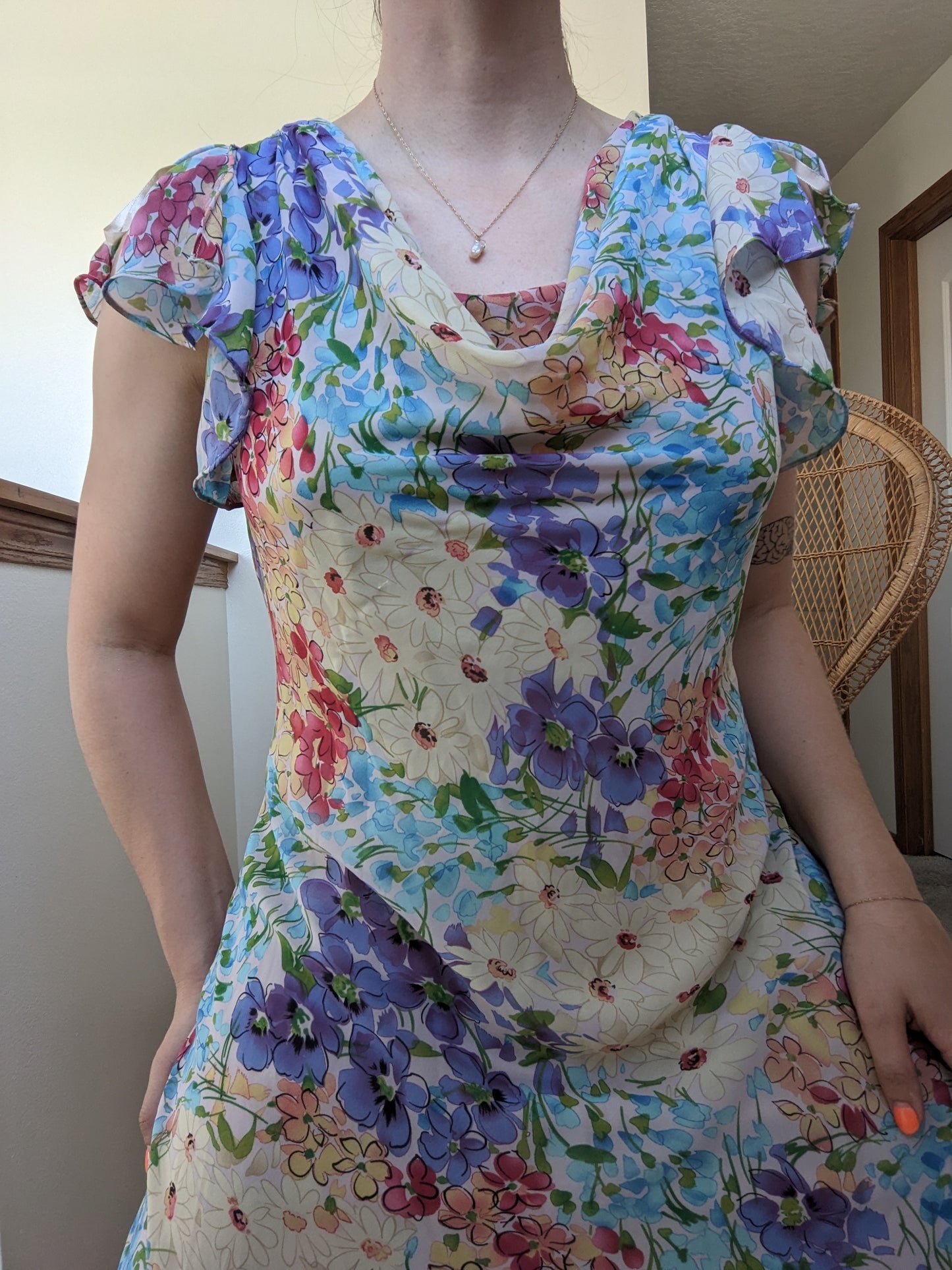 Y2k fluttery garden dress