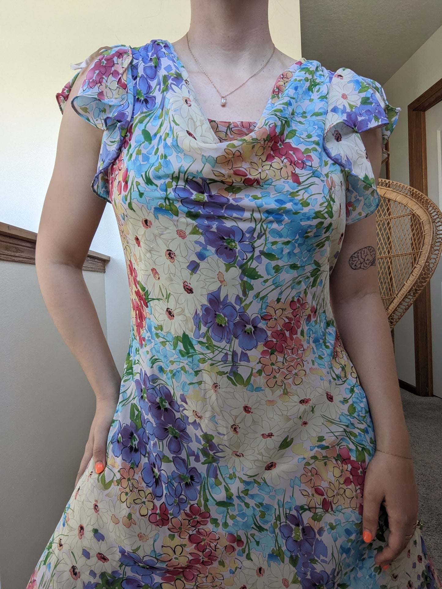 Y2k fluttery garden dress