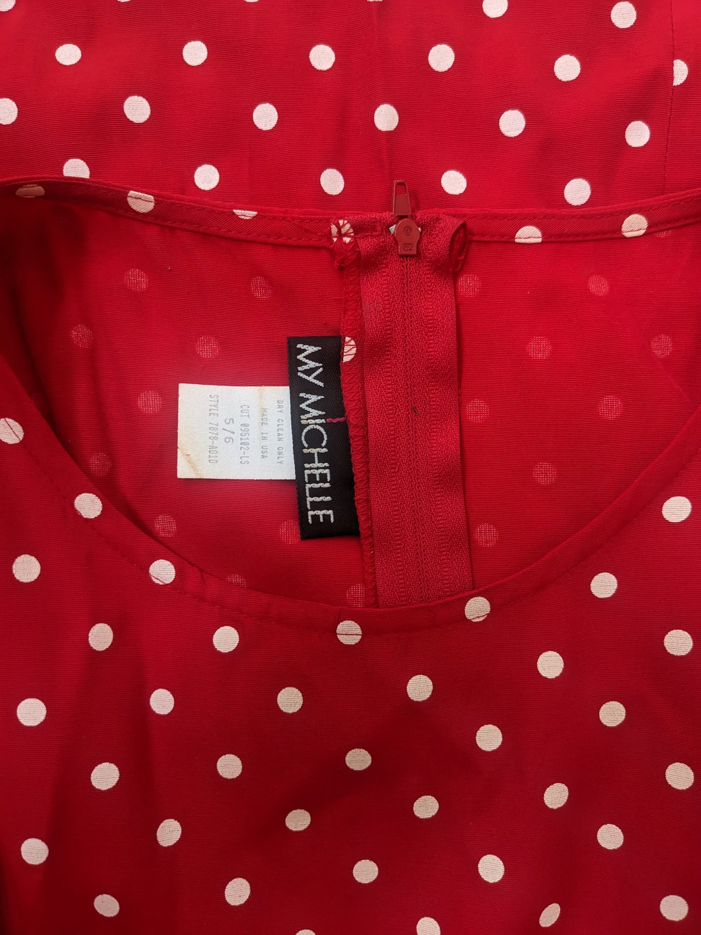 1970s red polka dot dress