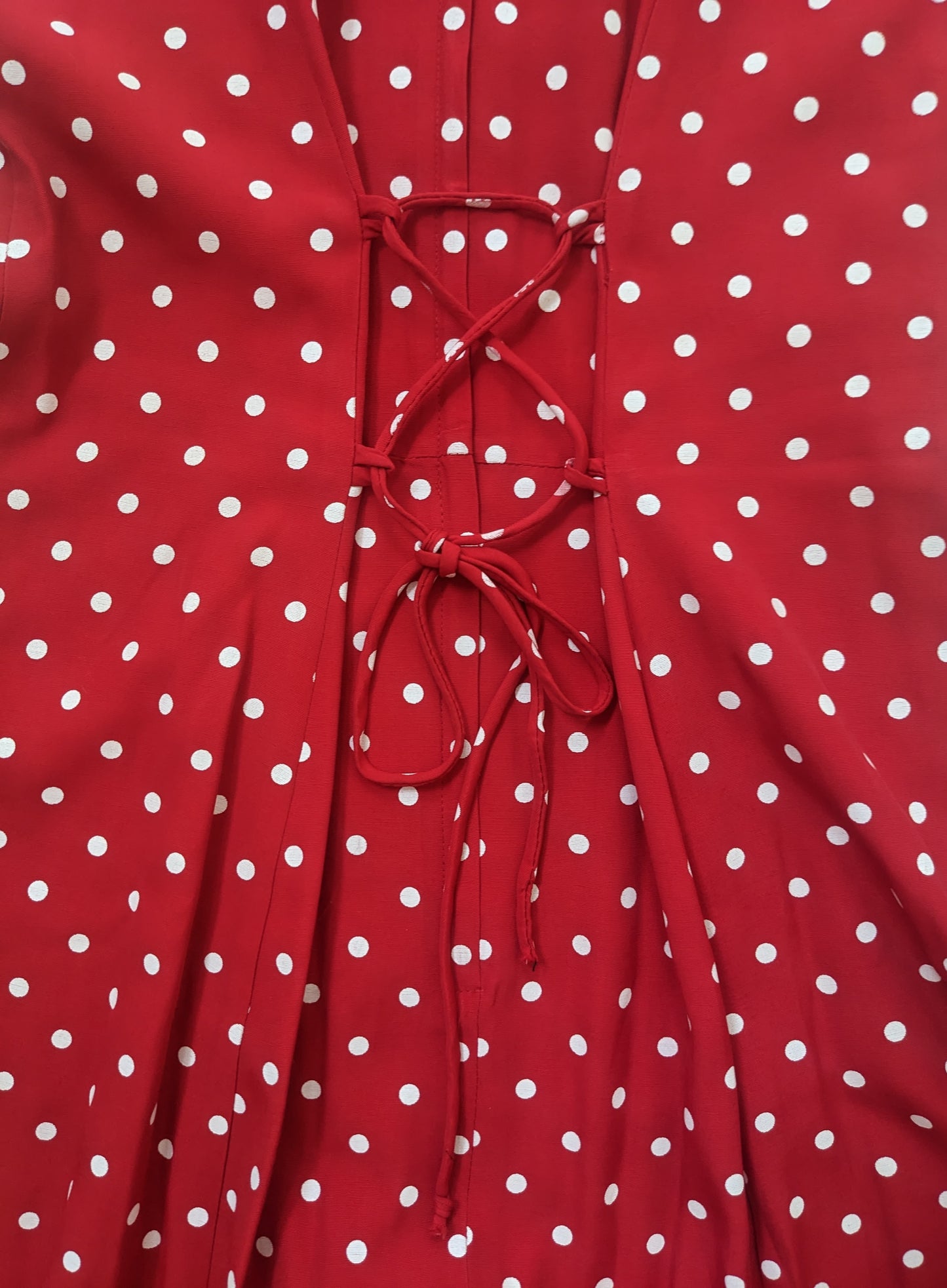 1970s red polka dot dress