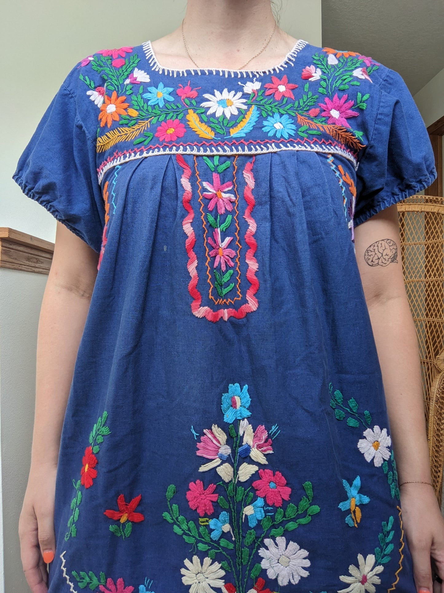 1970s Oaxaca embroidered peasant dress