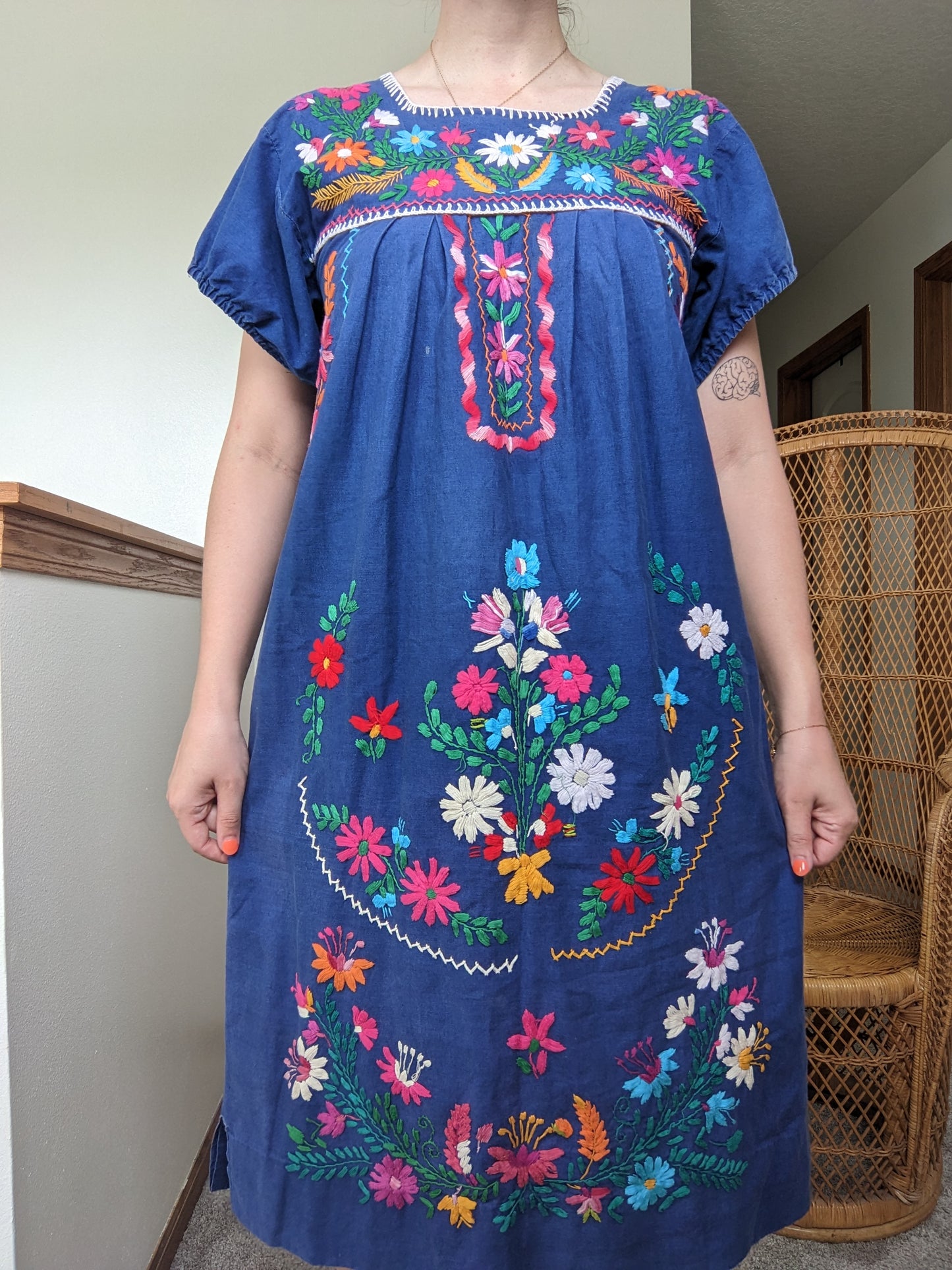 1970s Oaxaca embroidered peasant dress