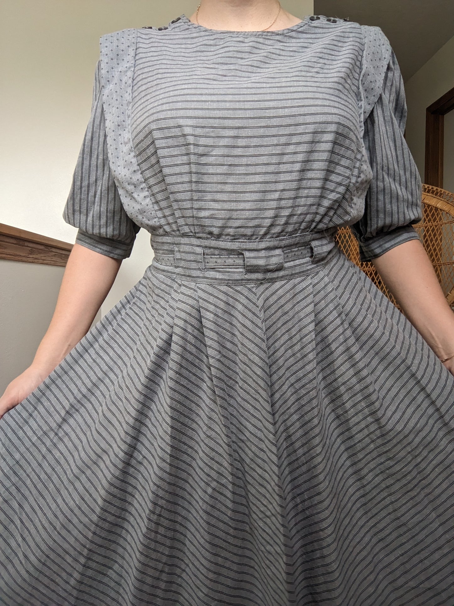 1980s pinafore style dress