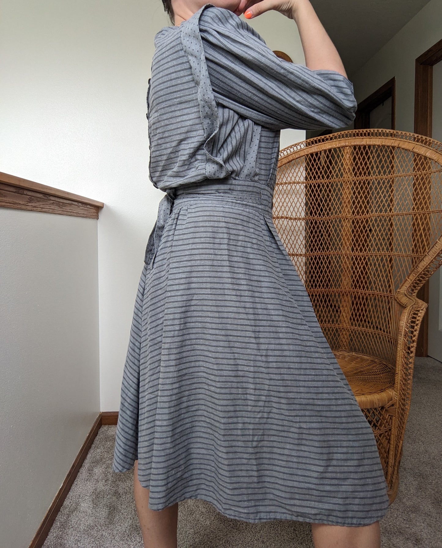 1980s pinafore style dress