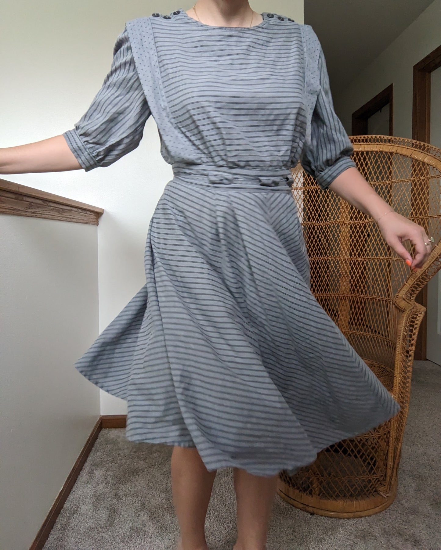 1980s pinafore style dress