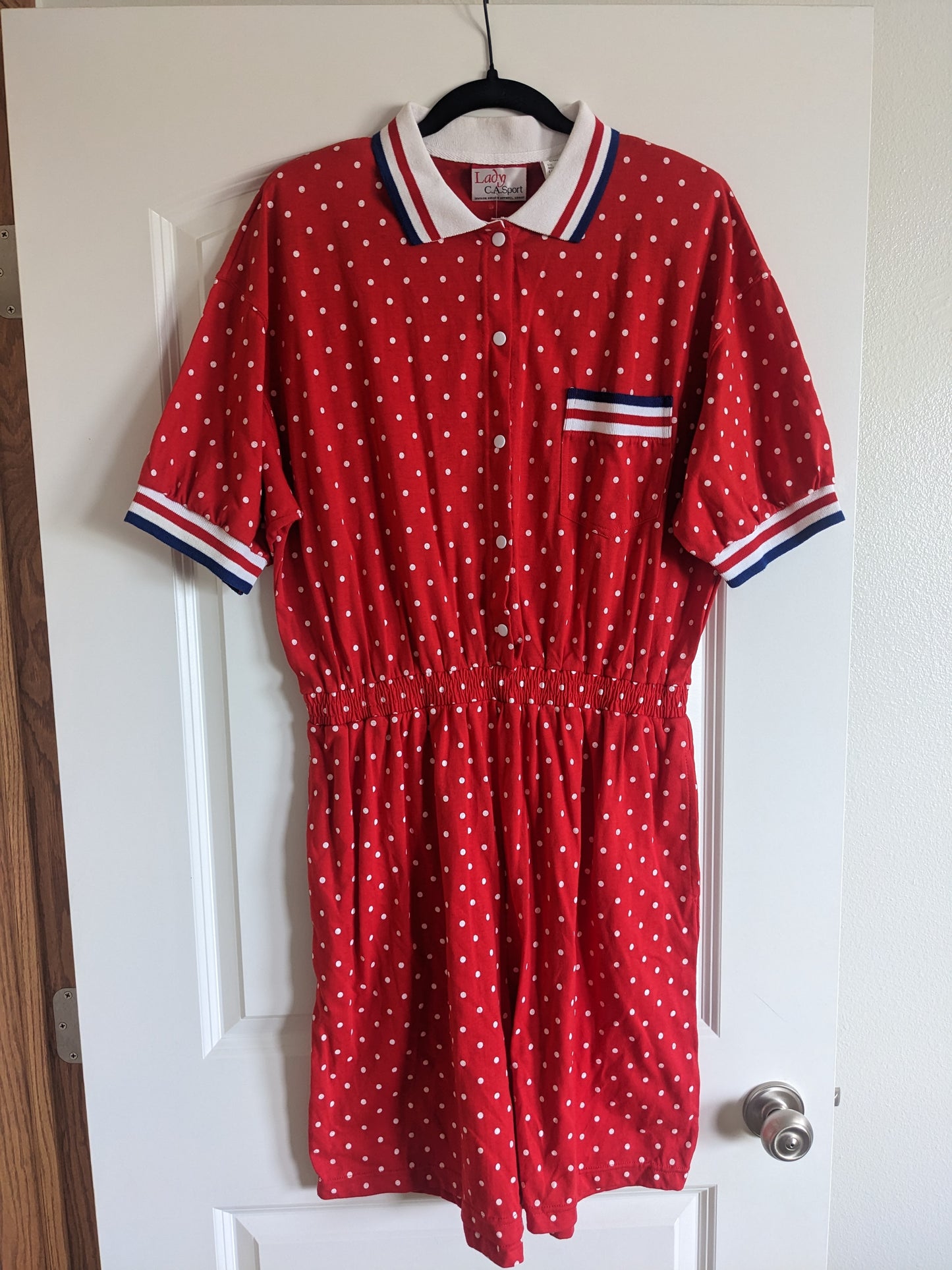 1990s deadstock polka dot romper