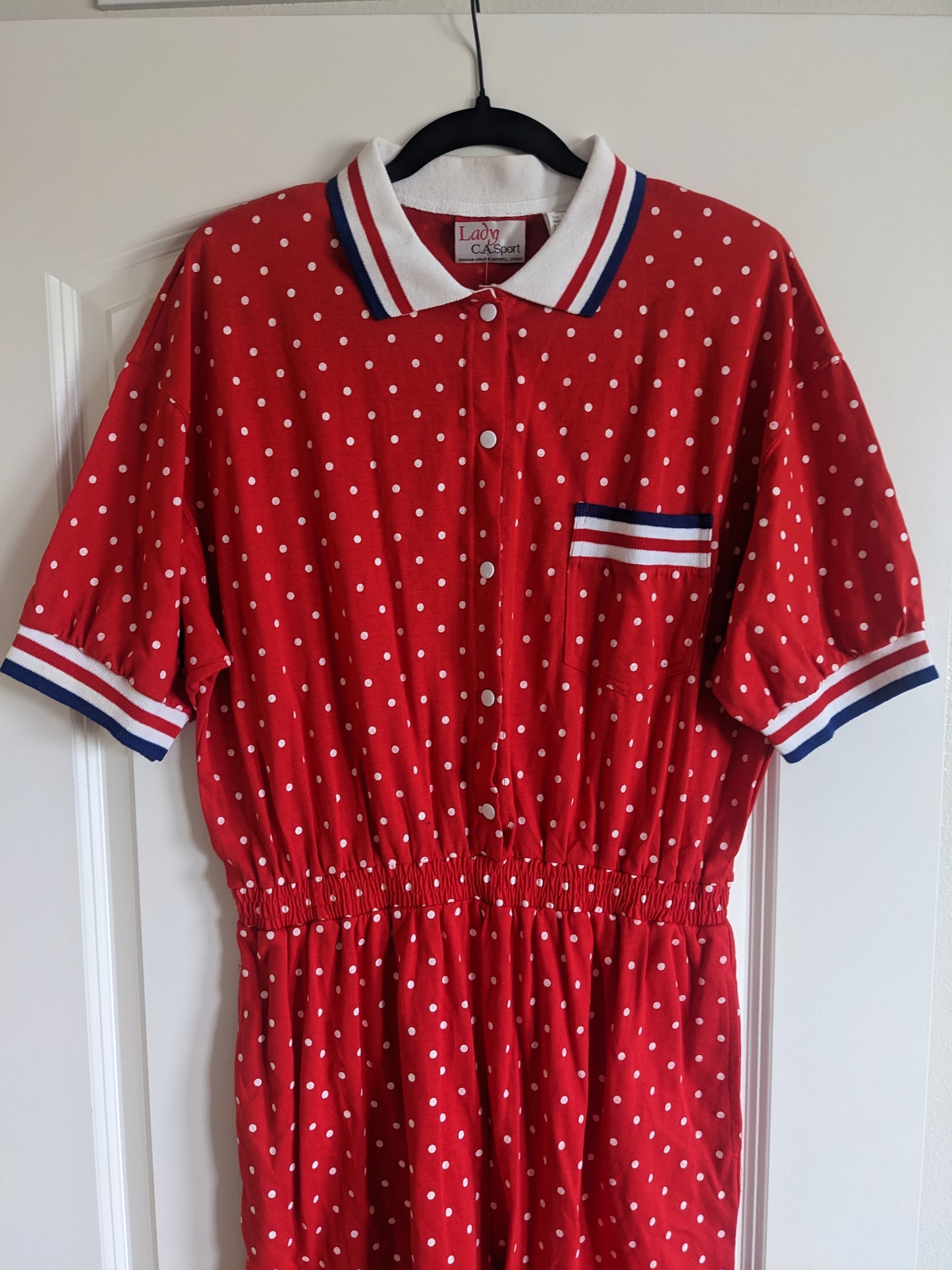 1990s deadstock polka dot romper