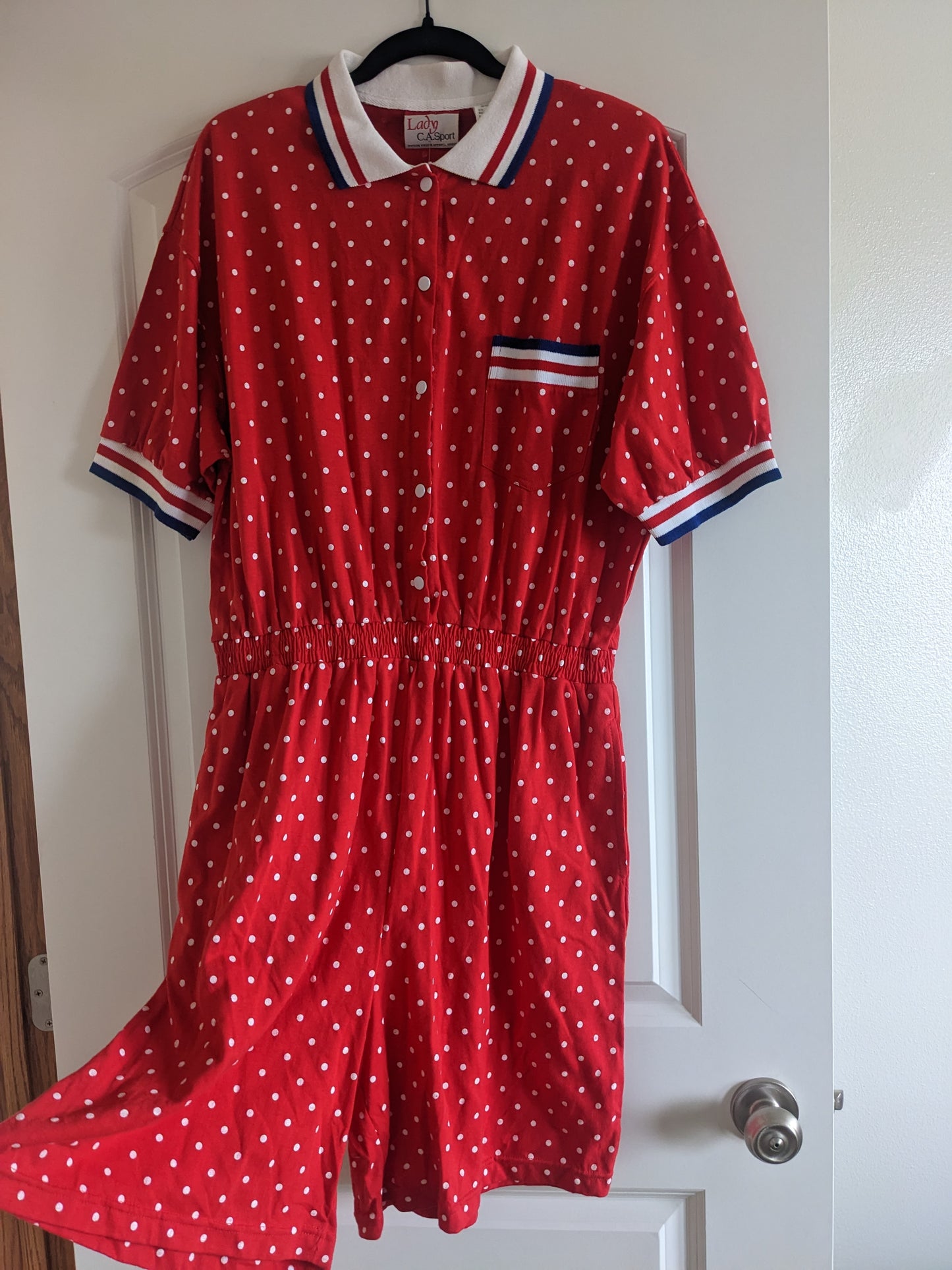 1990s deadstock polka dot romper