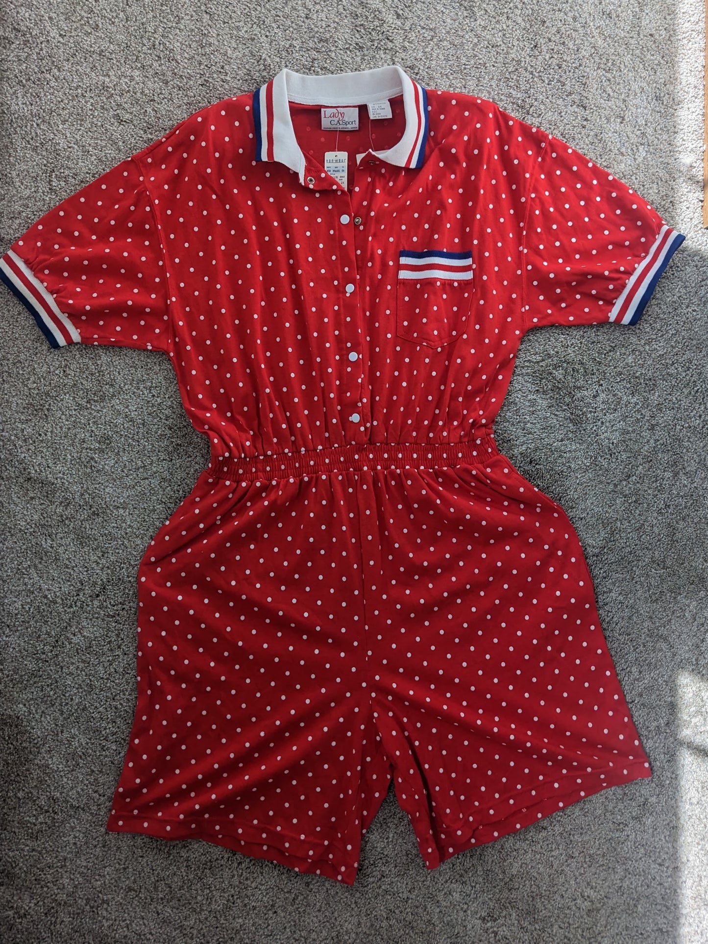 1990s deadstock polka dot romper