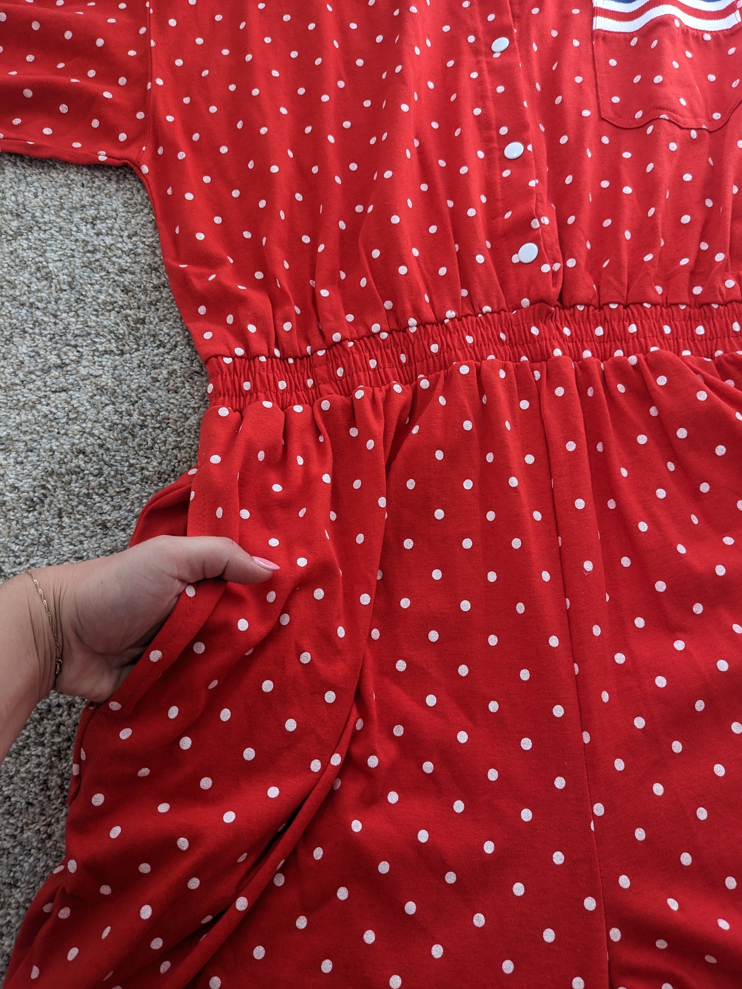 1990s deadstock polka dot romper