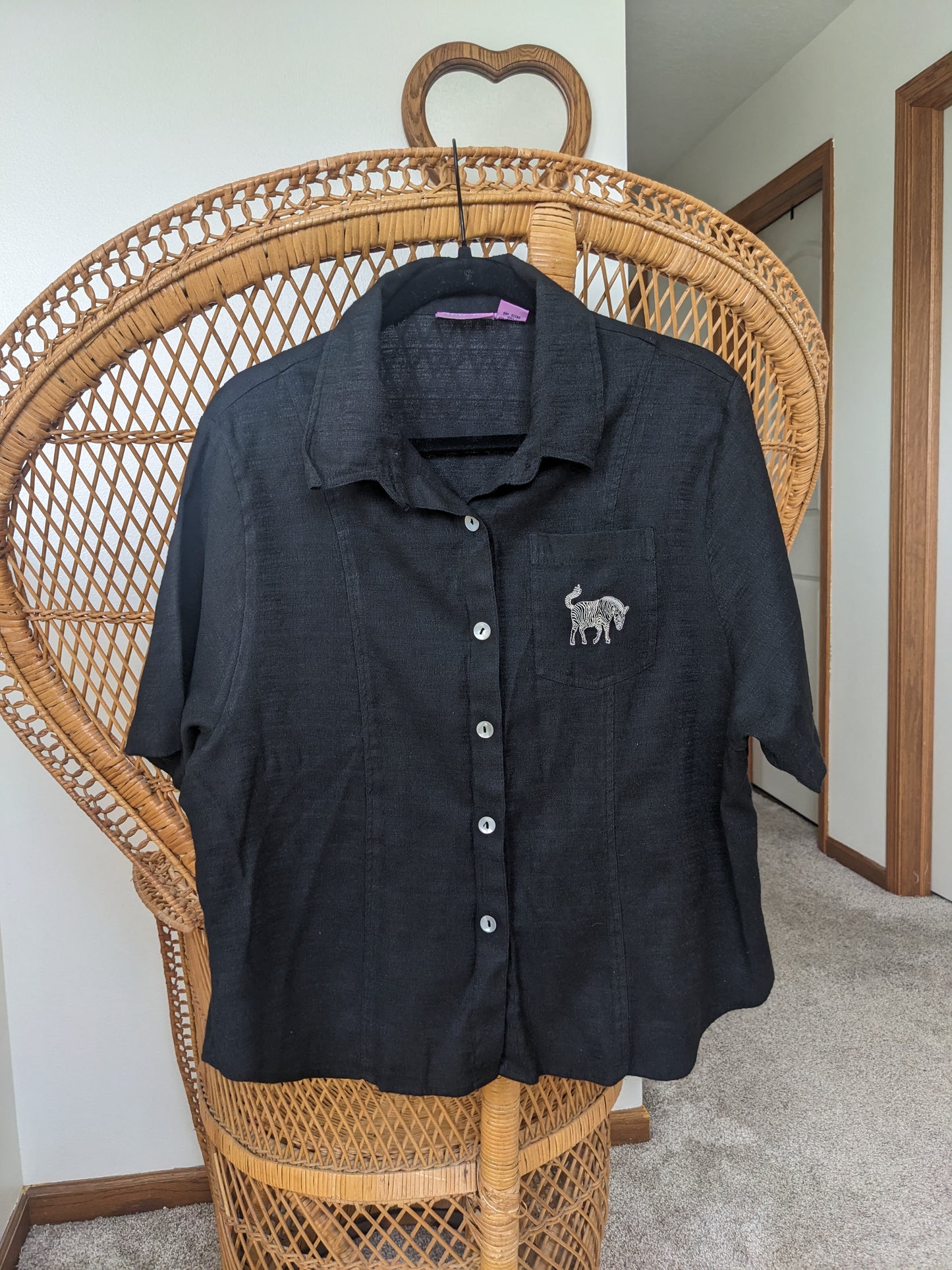 1990s zebra button up