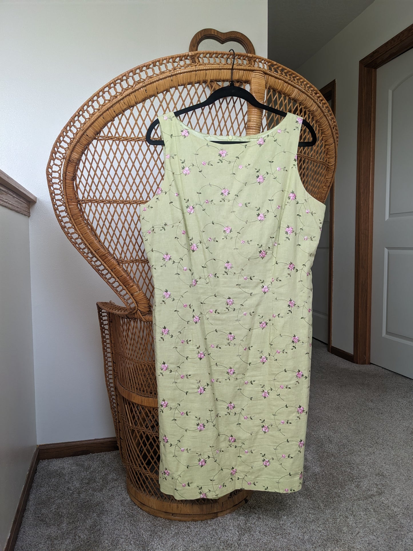 1990s lime rose dress