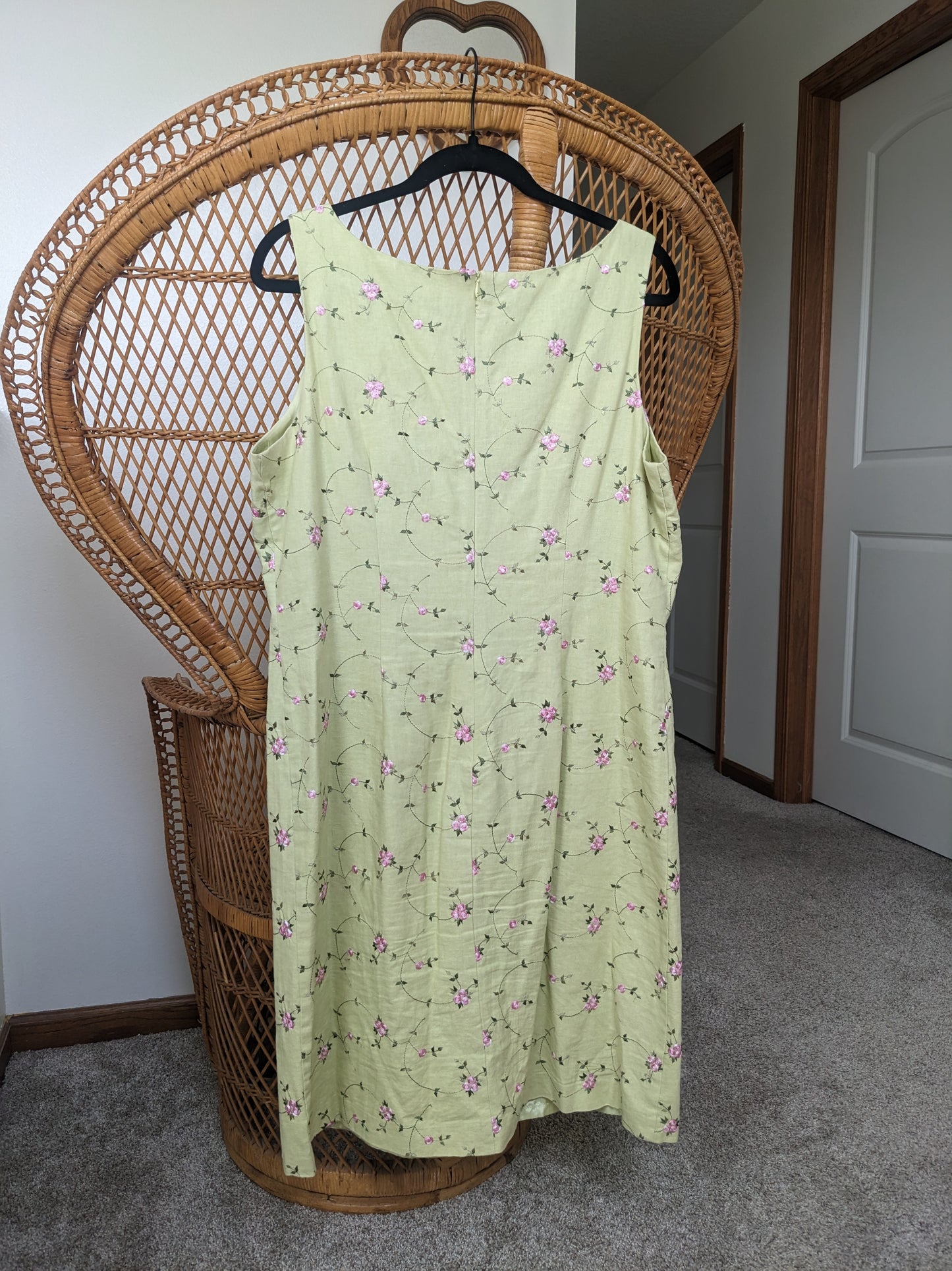 1990s lime rose dress