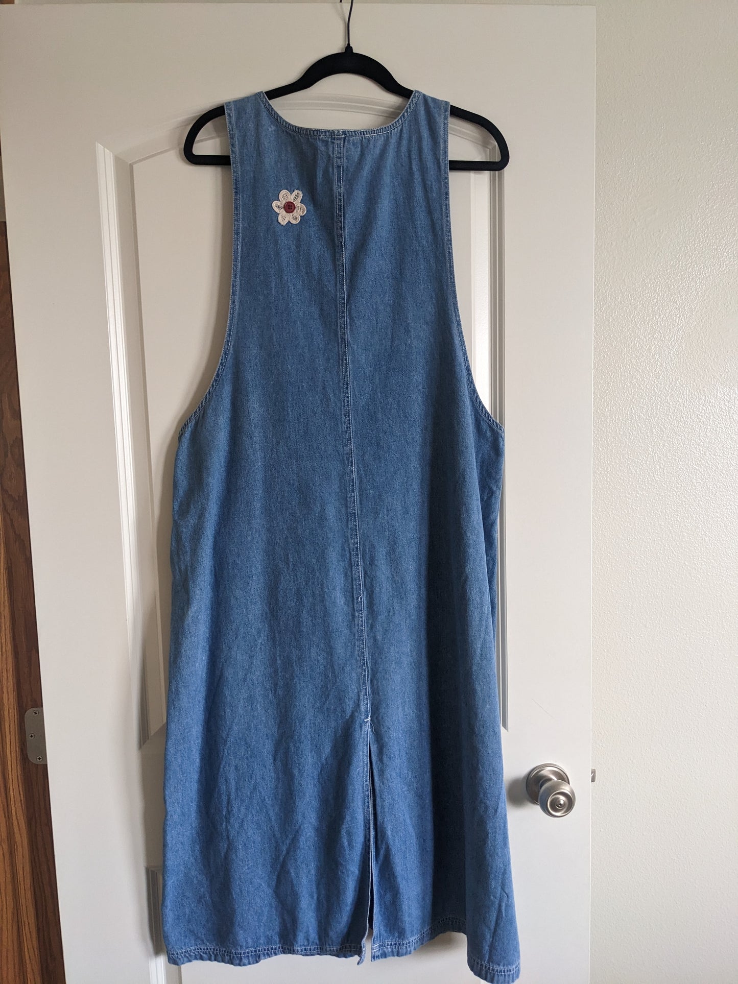 1990s denim appliqued dress