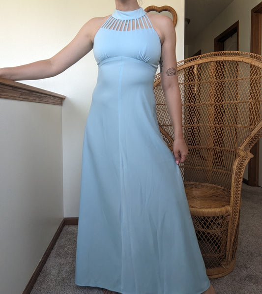 1970s union made powder blue maxi