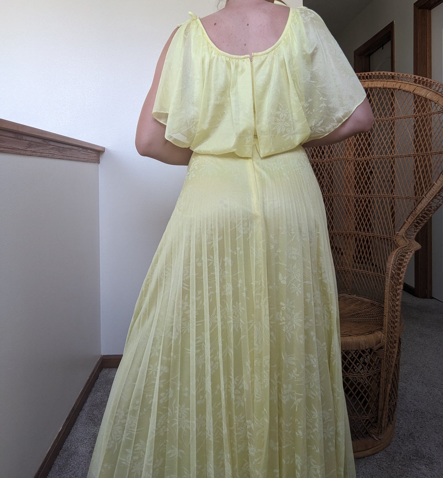 1970s Grecian pleated maxi