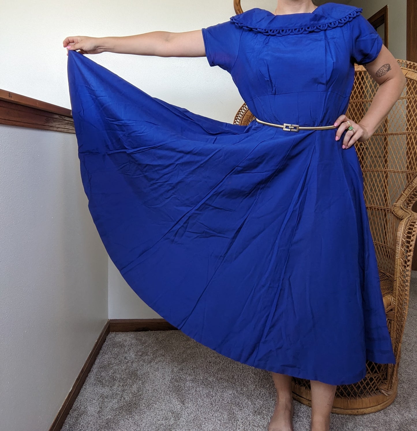 1950s blueberry dress- As is