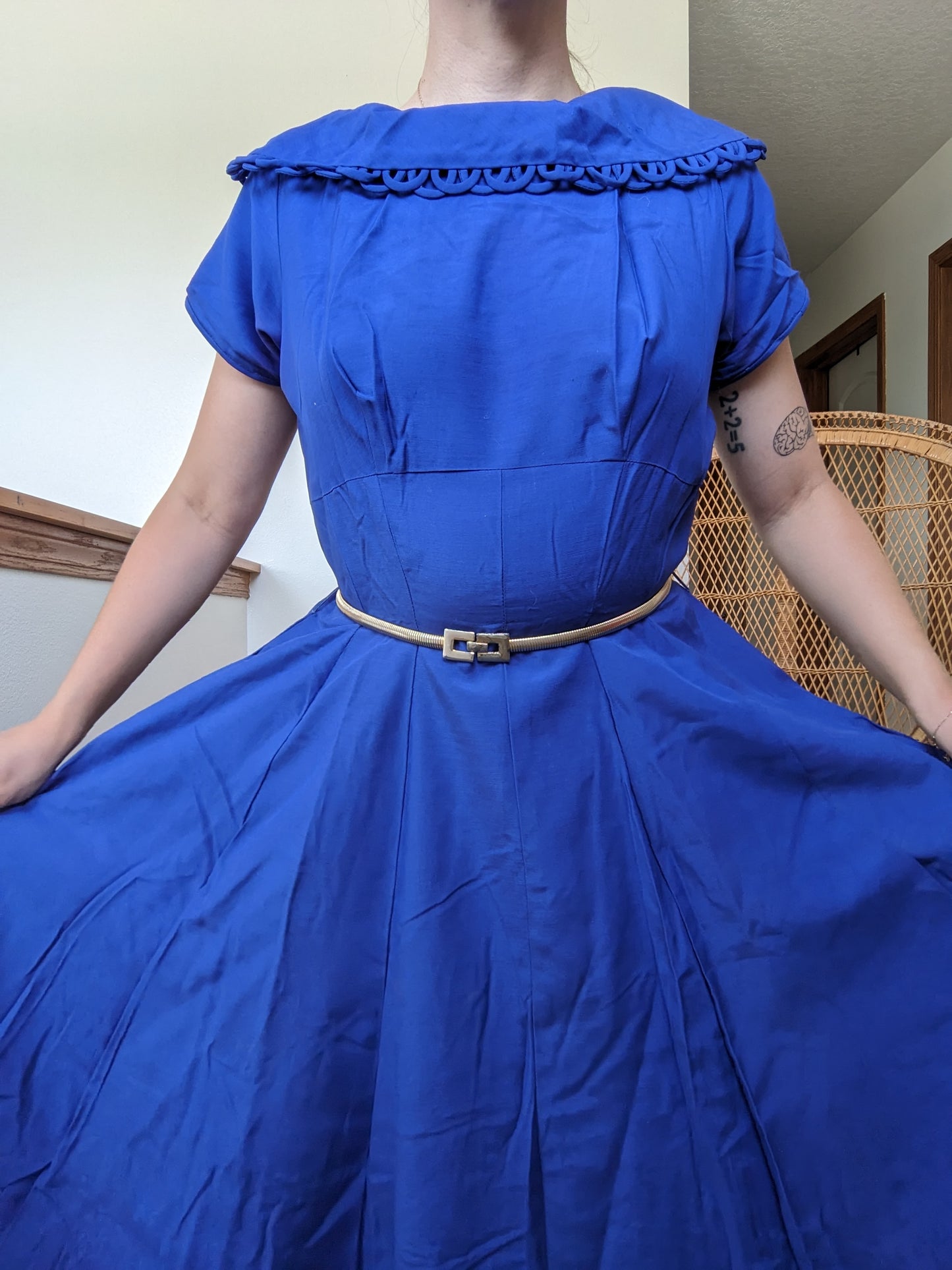 1950s blueberry dress- As is