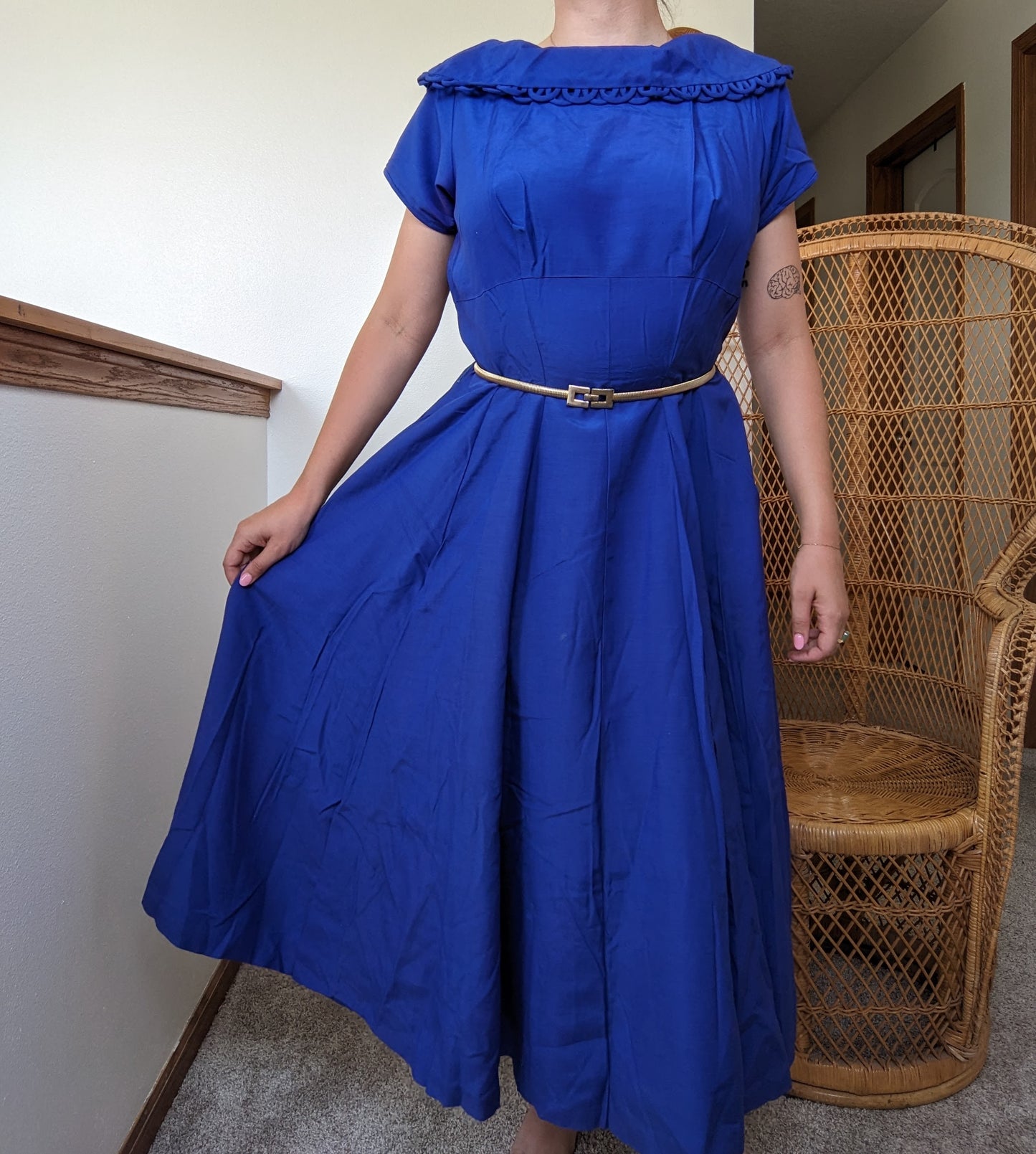 1950s blueberry dress- As is