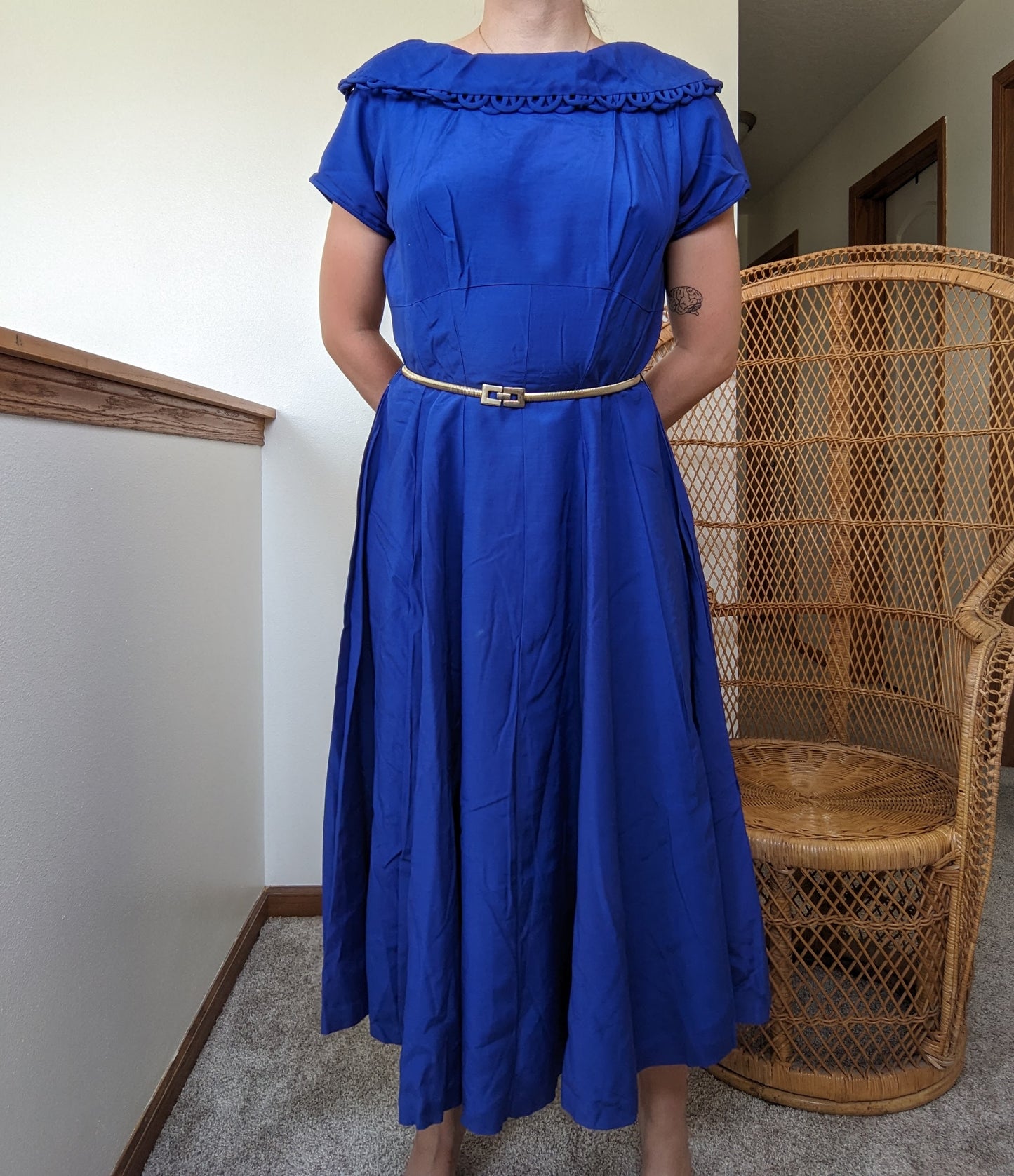 1950s blueberry dress- As is