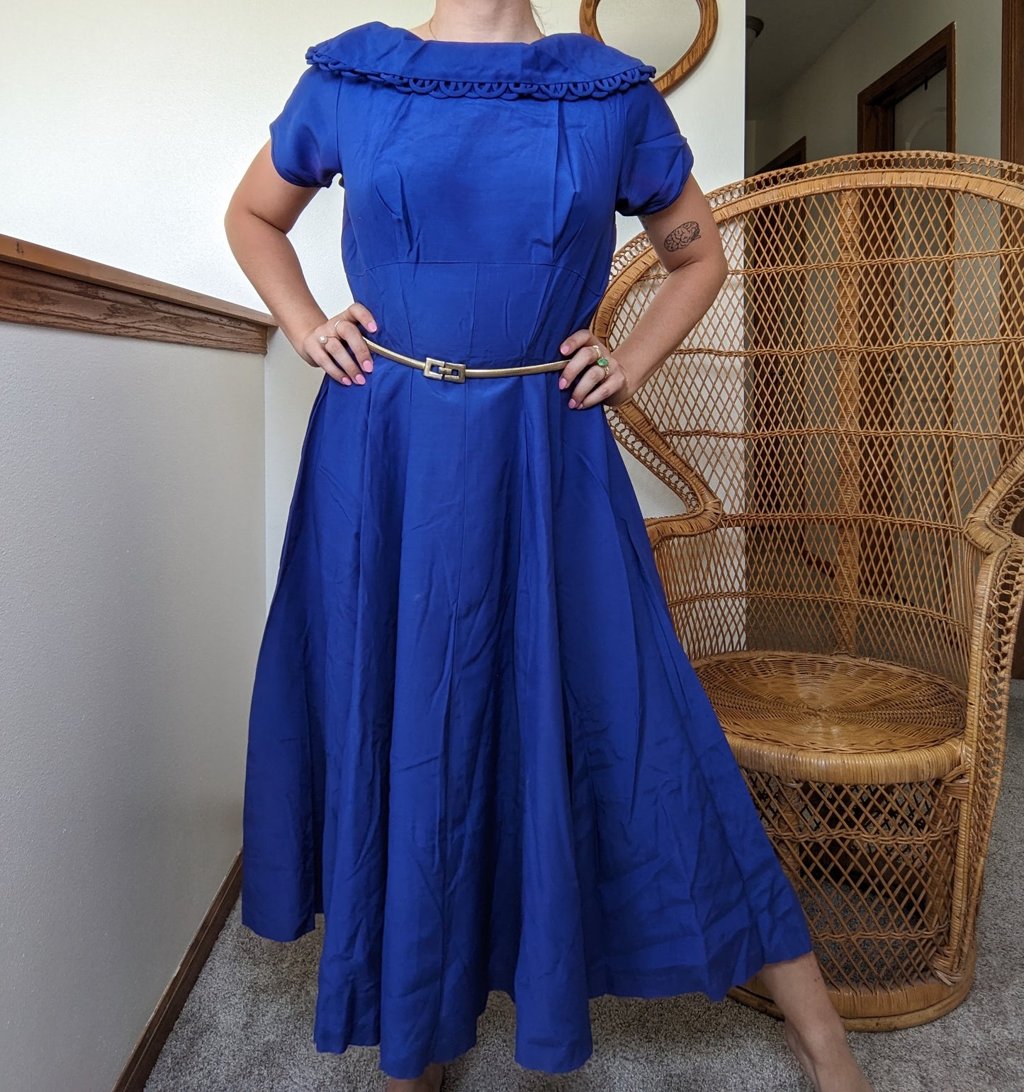 1950s blueberry dress- As is