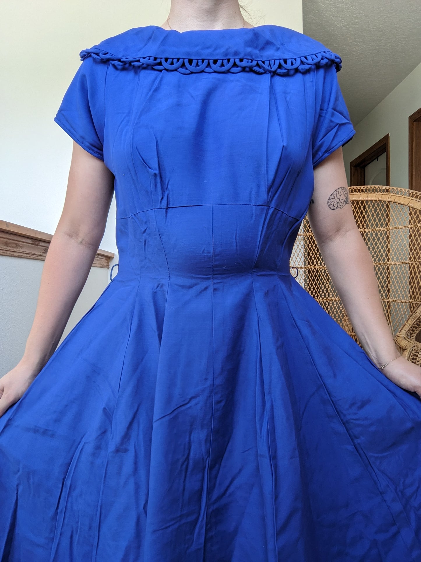 1950s blueberry dress- As is