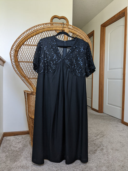 1980s black sequin dress