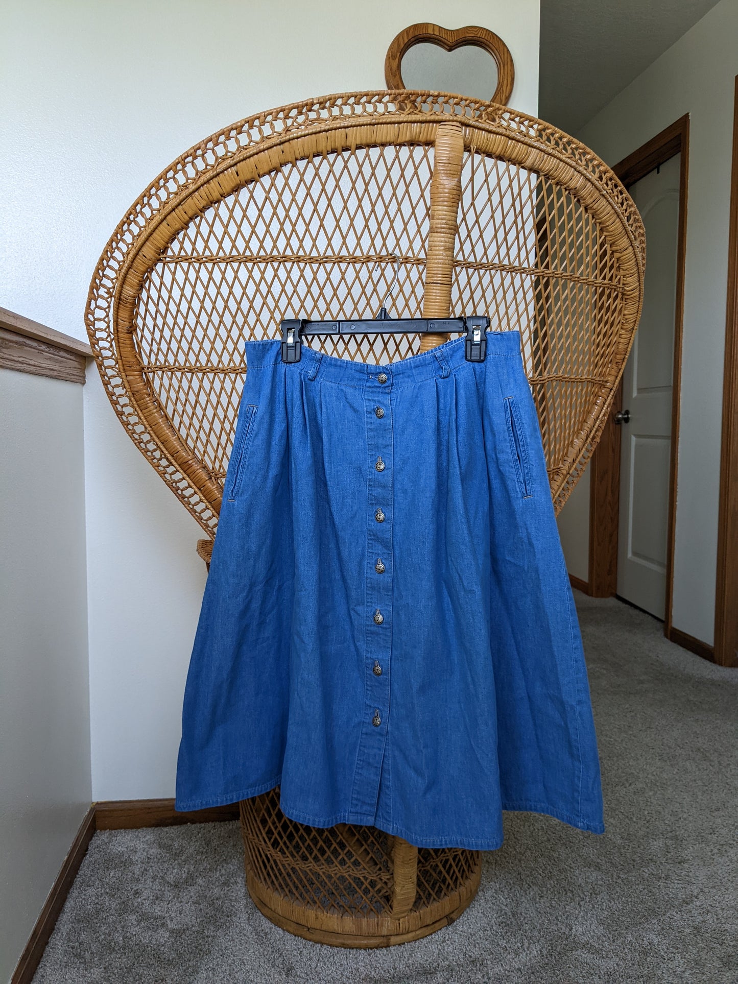 1990s chambray button down skirt