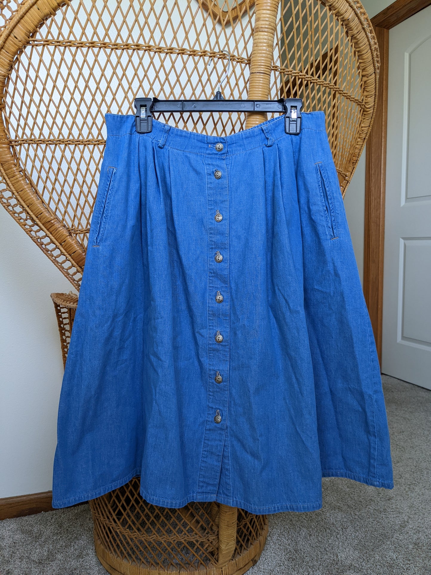 1990s chambray button down skirt