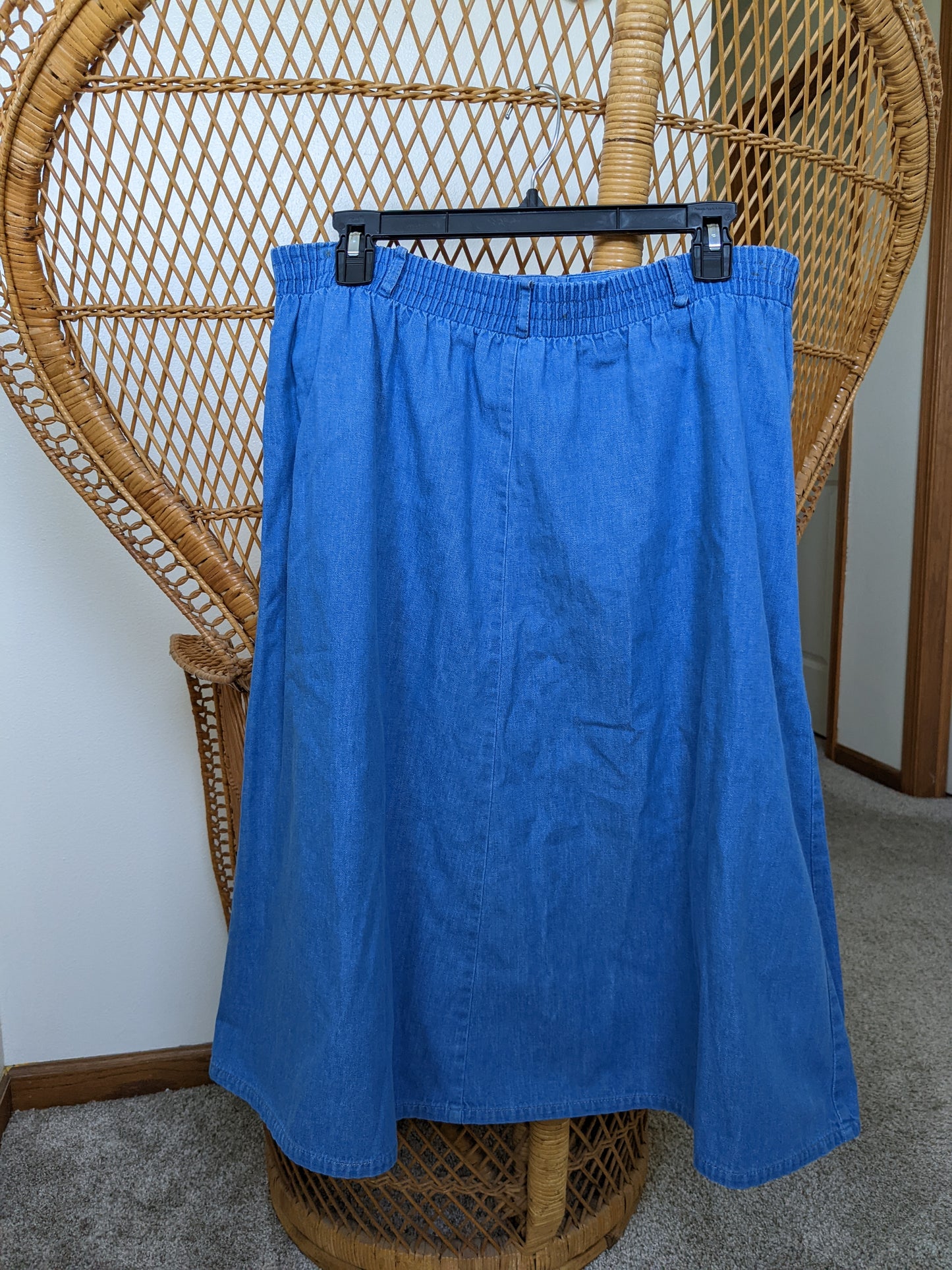 1990s chambray button down skirt