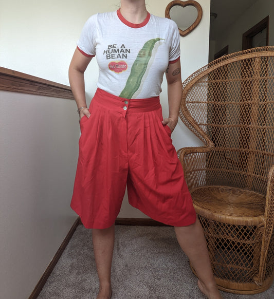 1980s union made red shorts