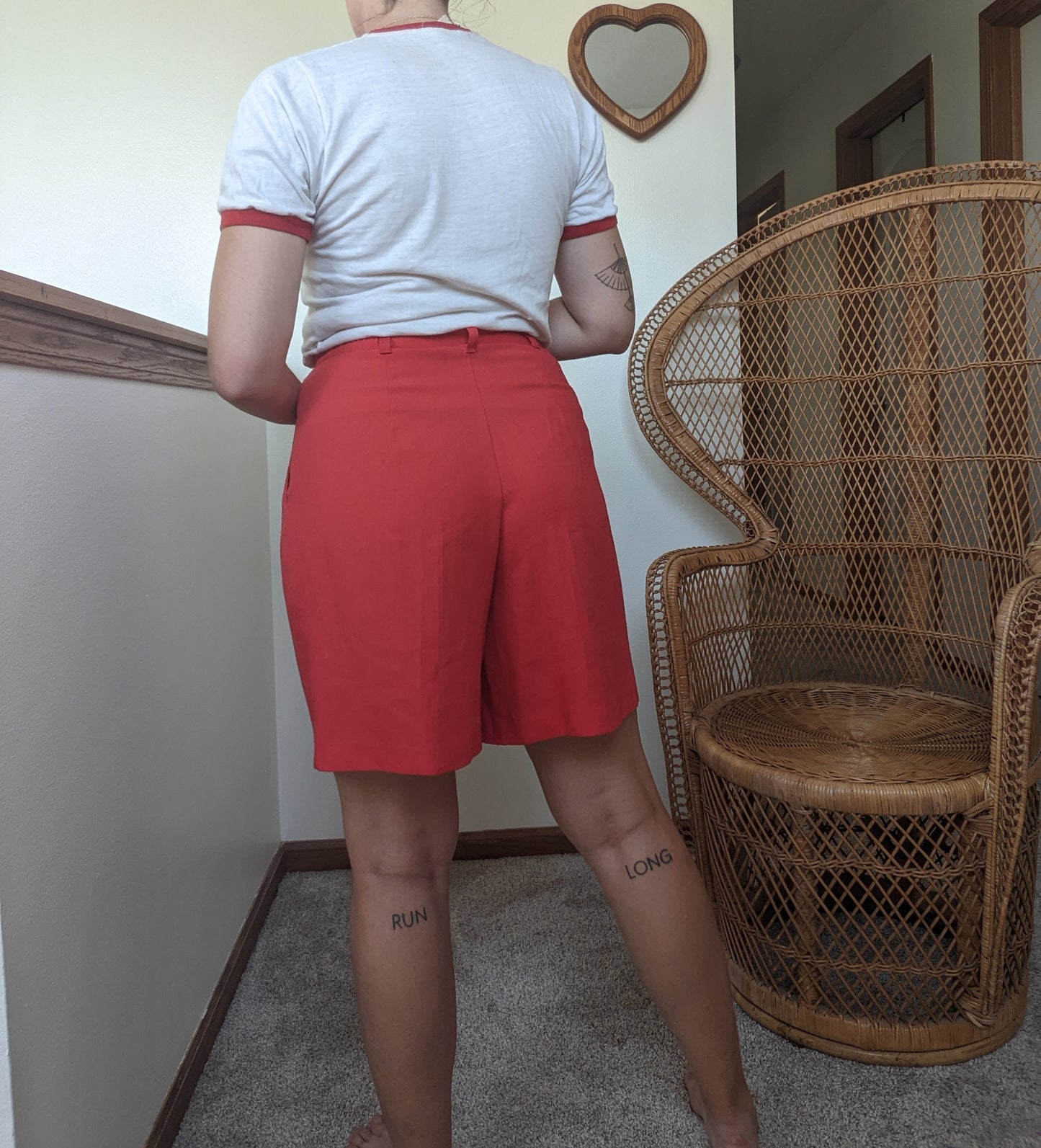 1980s red Bermuda shorts