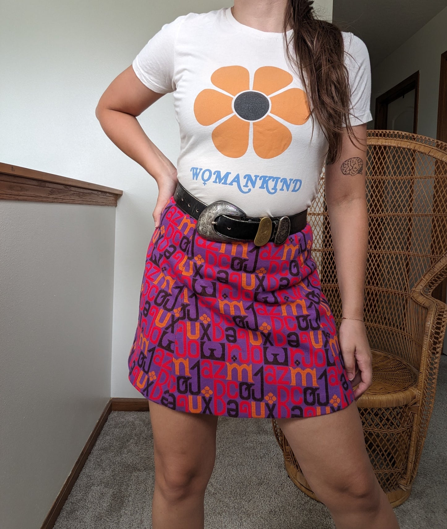 1970s alphabet mini skirt