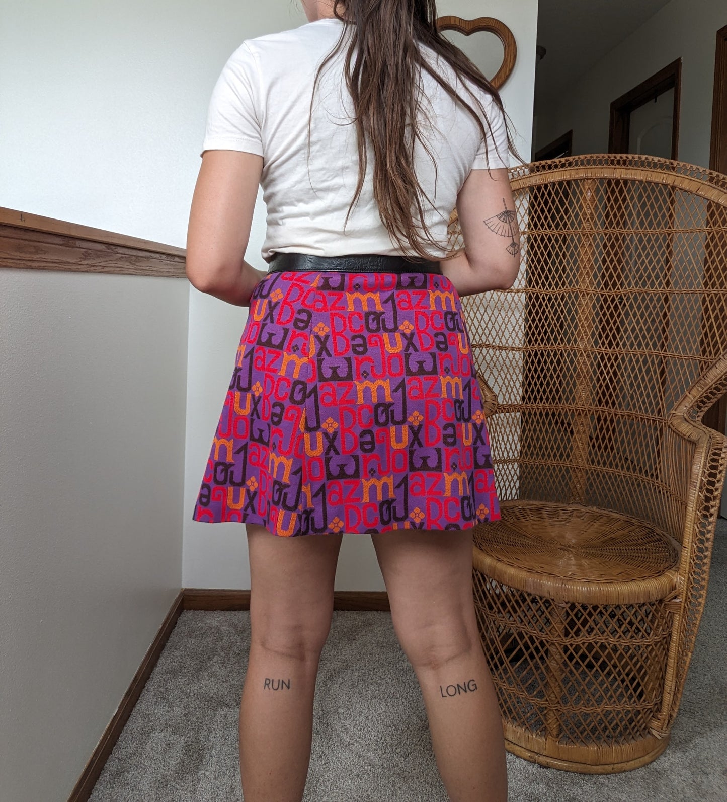 1970s alphabet mini skirt