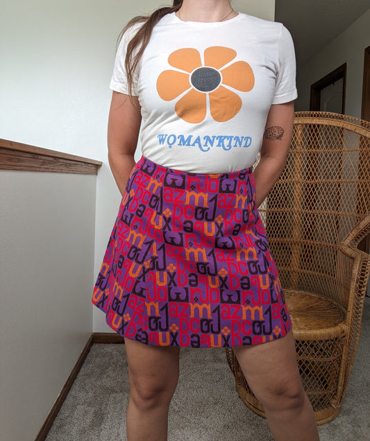 1970s alphabet mini skirt