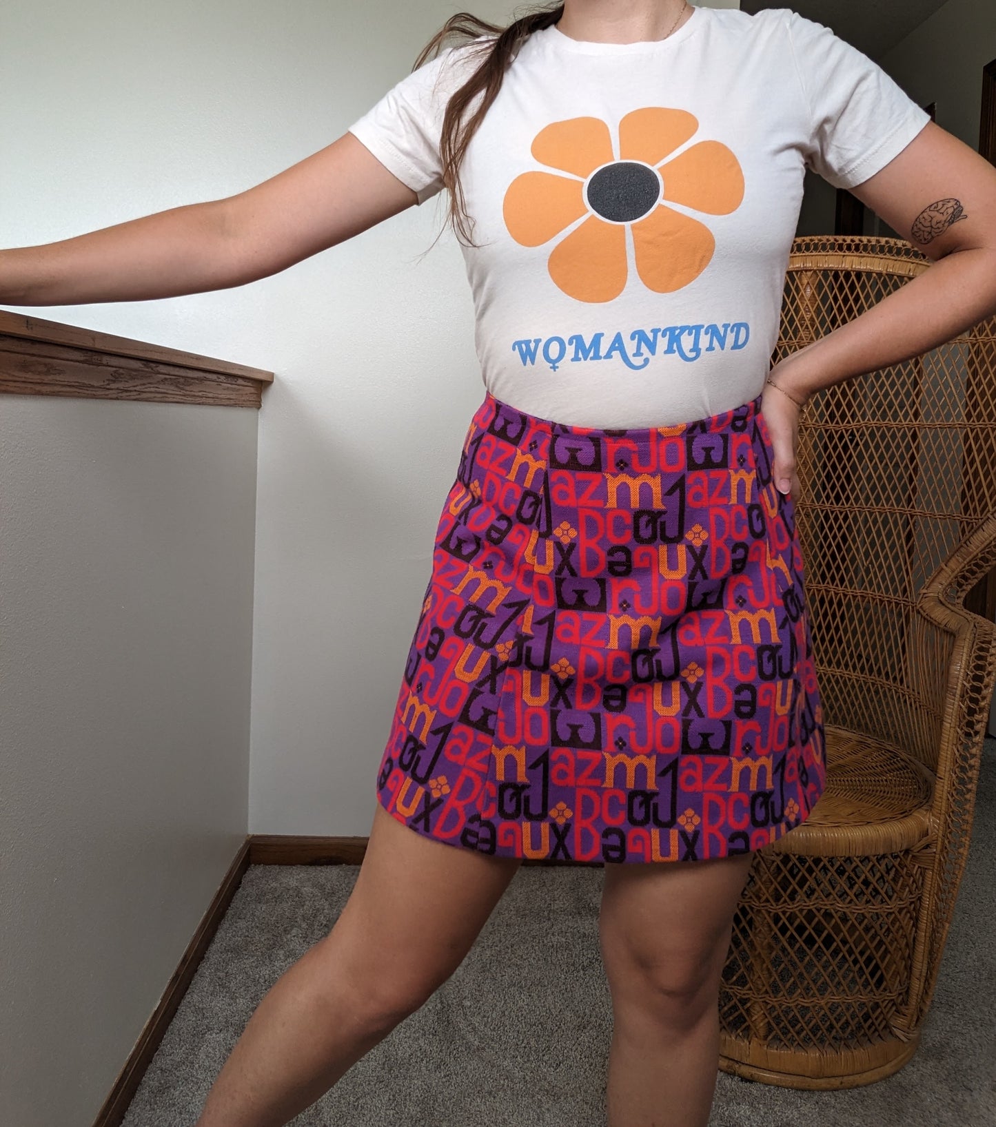 1970s alphabet mini skirt