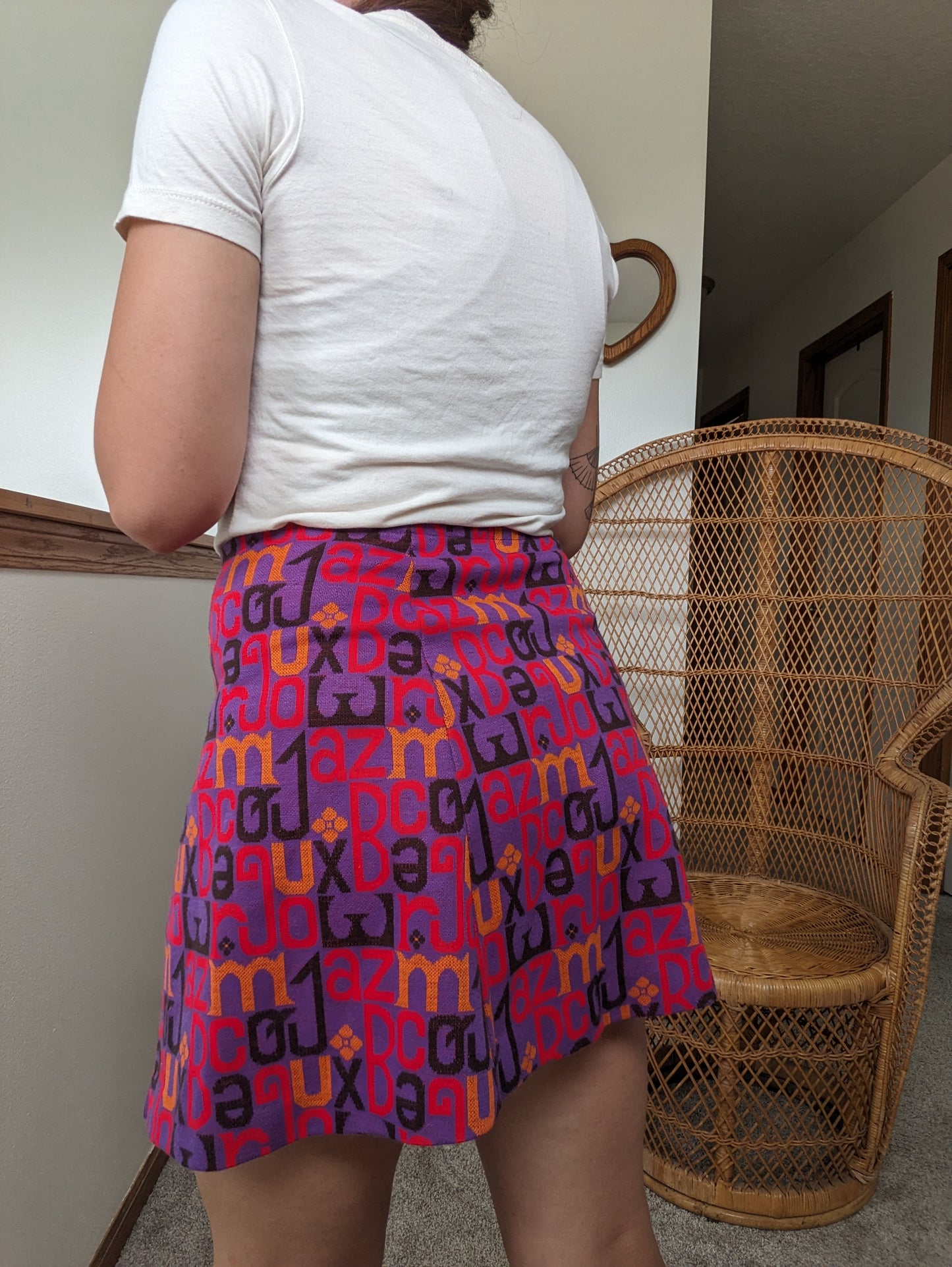 1970s alphabet mini skirt