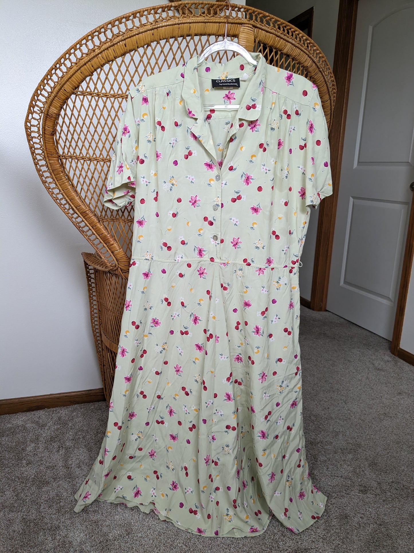 1980s cherry lime dress