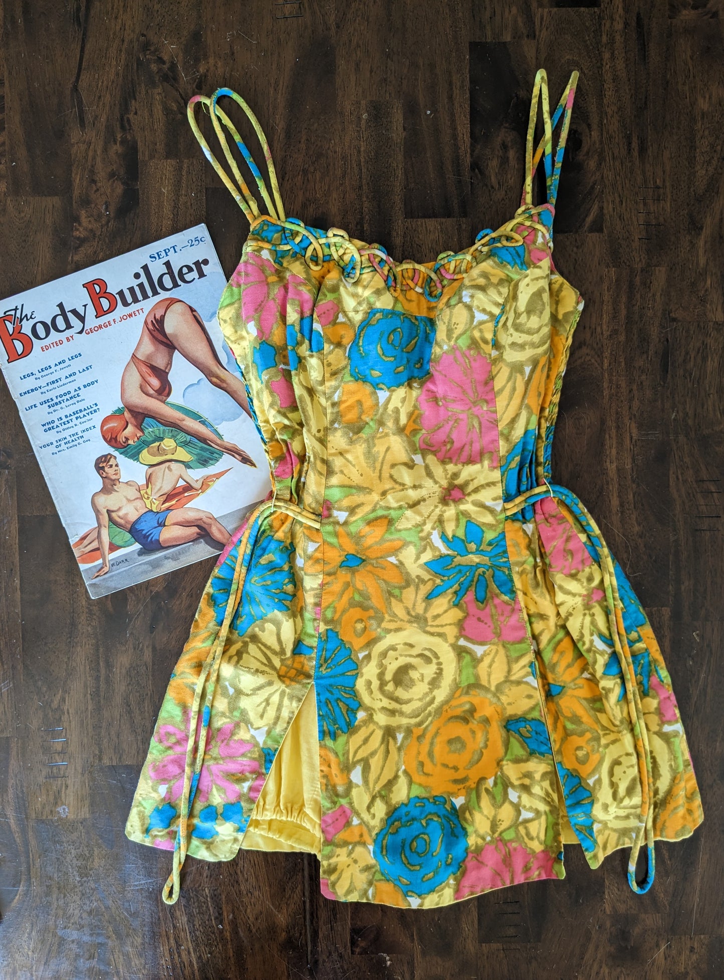 1950s floral cotton romper