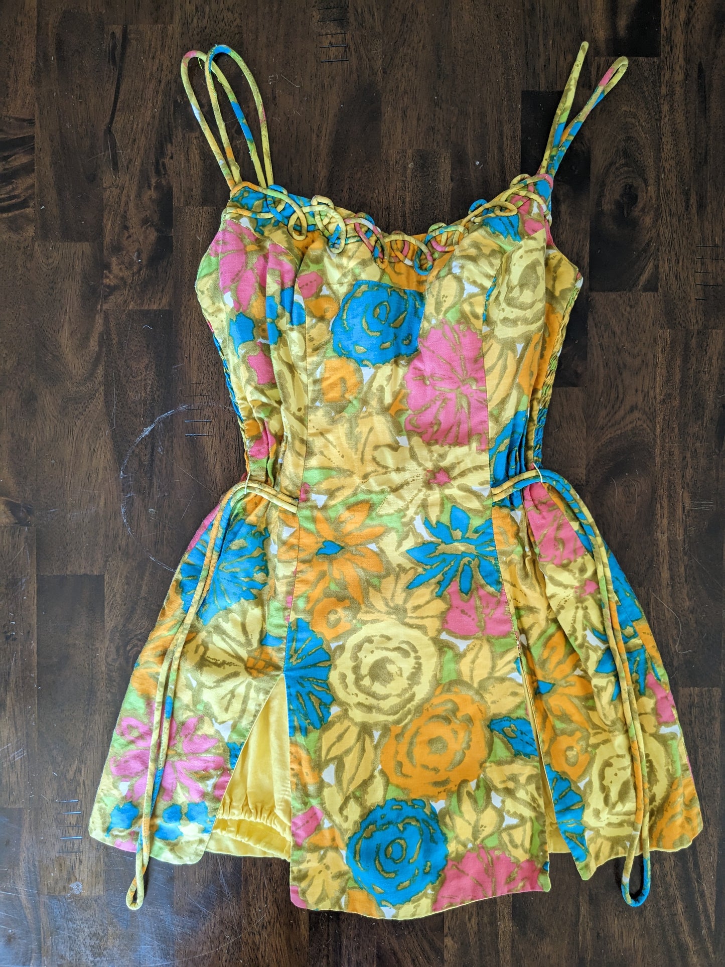 1950s floral cotton romper