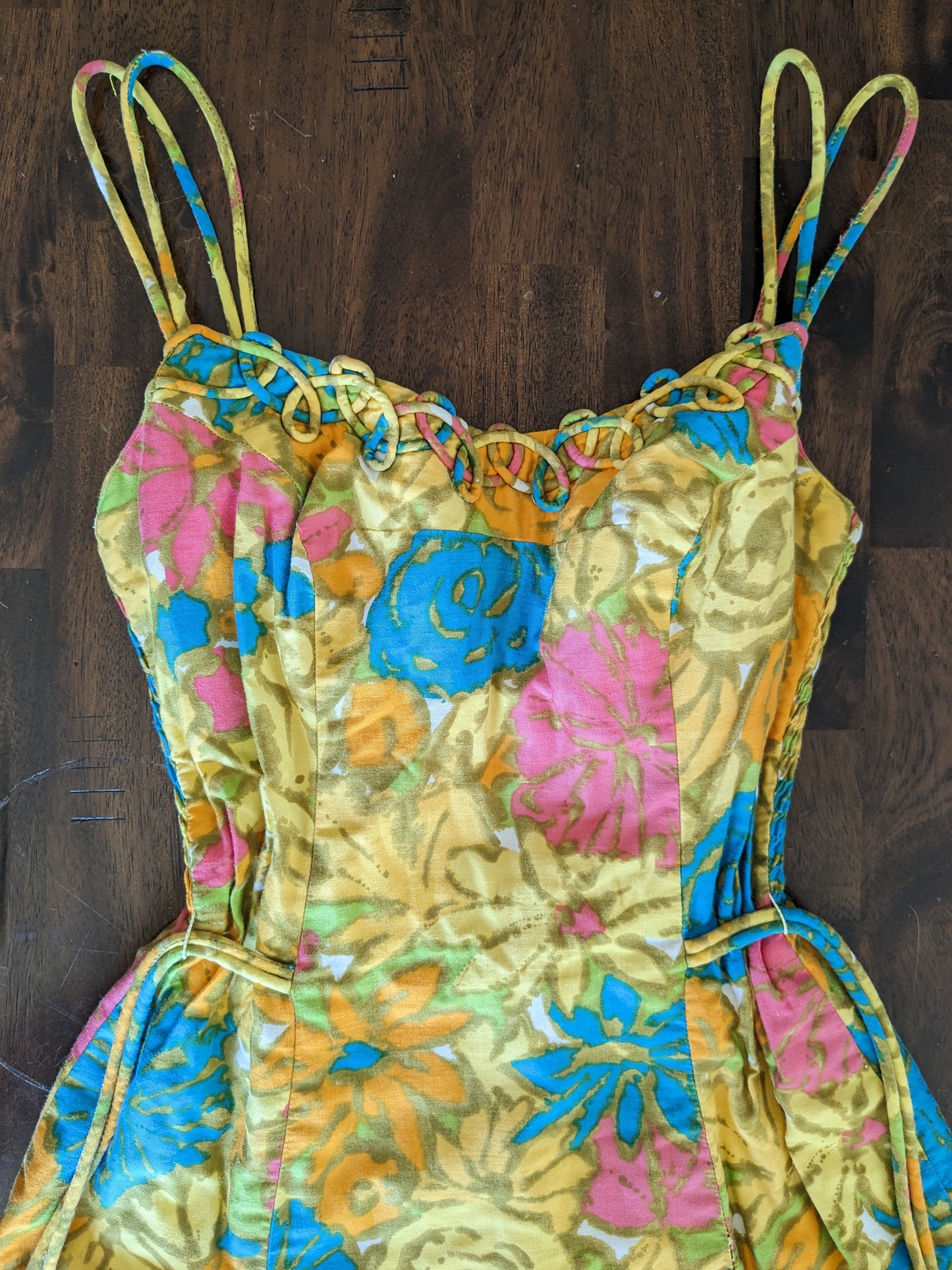 1950s floral cotton romper