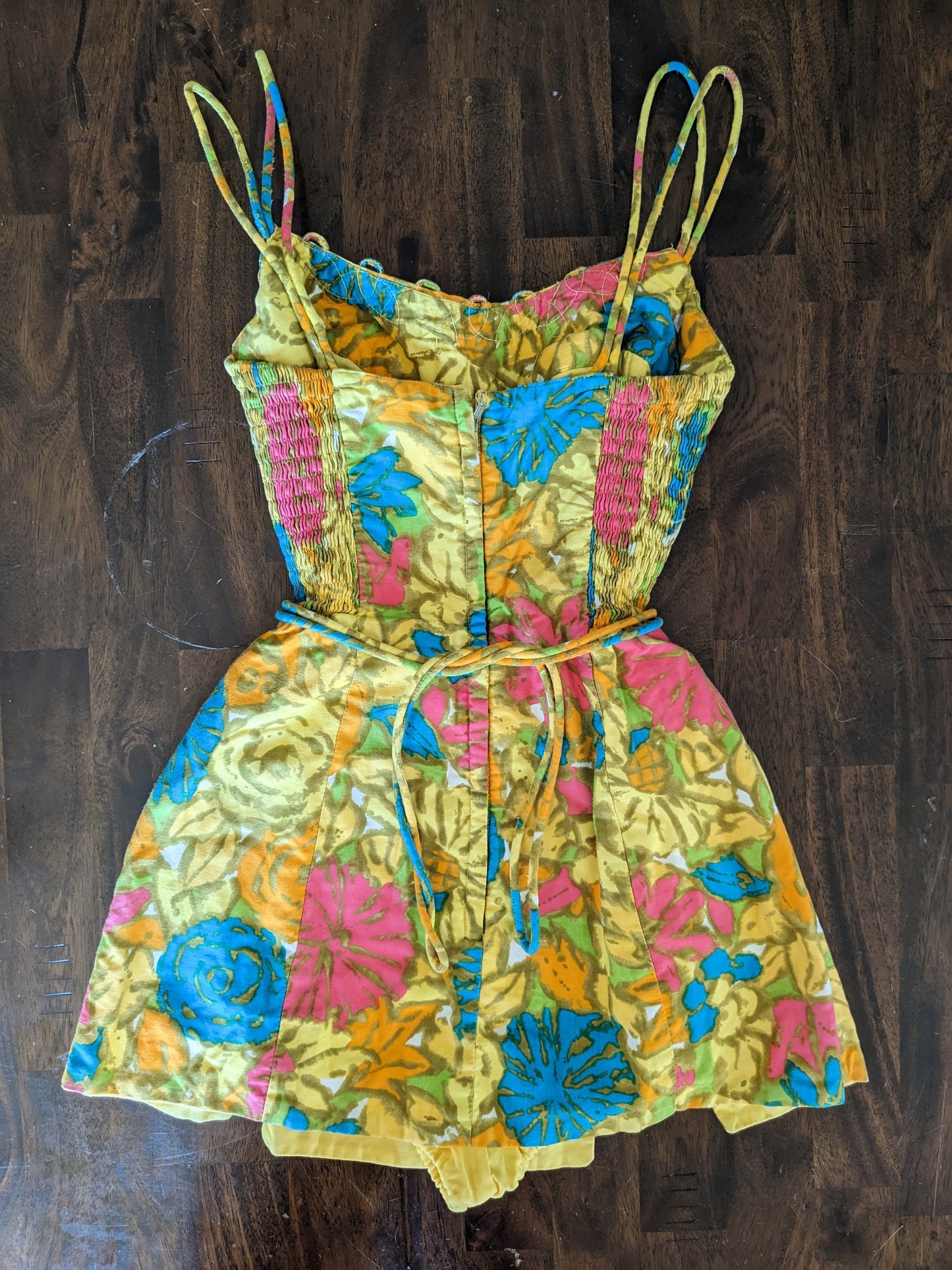 1950s floral cotton romper