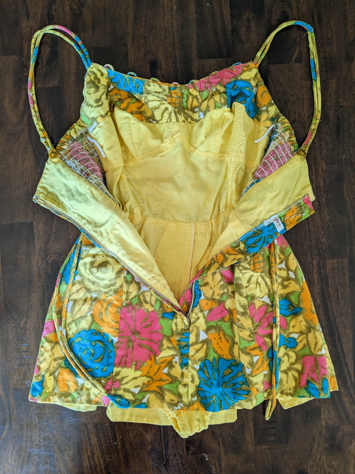 1950s floral cotton romper