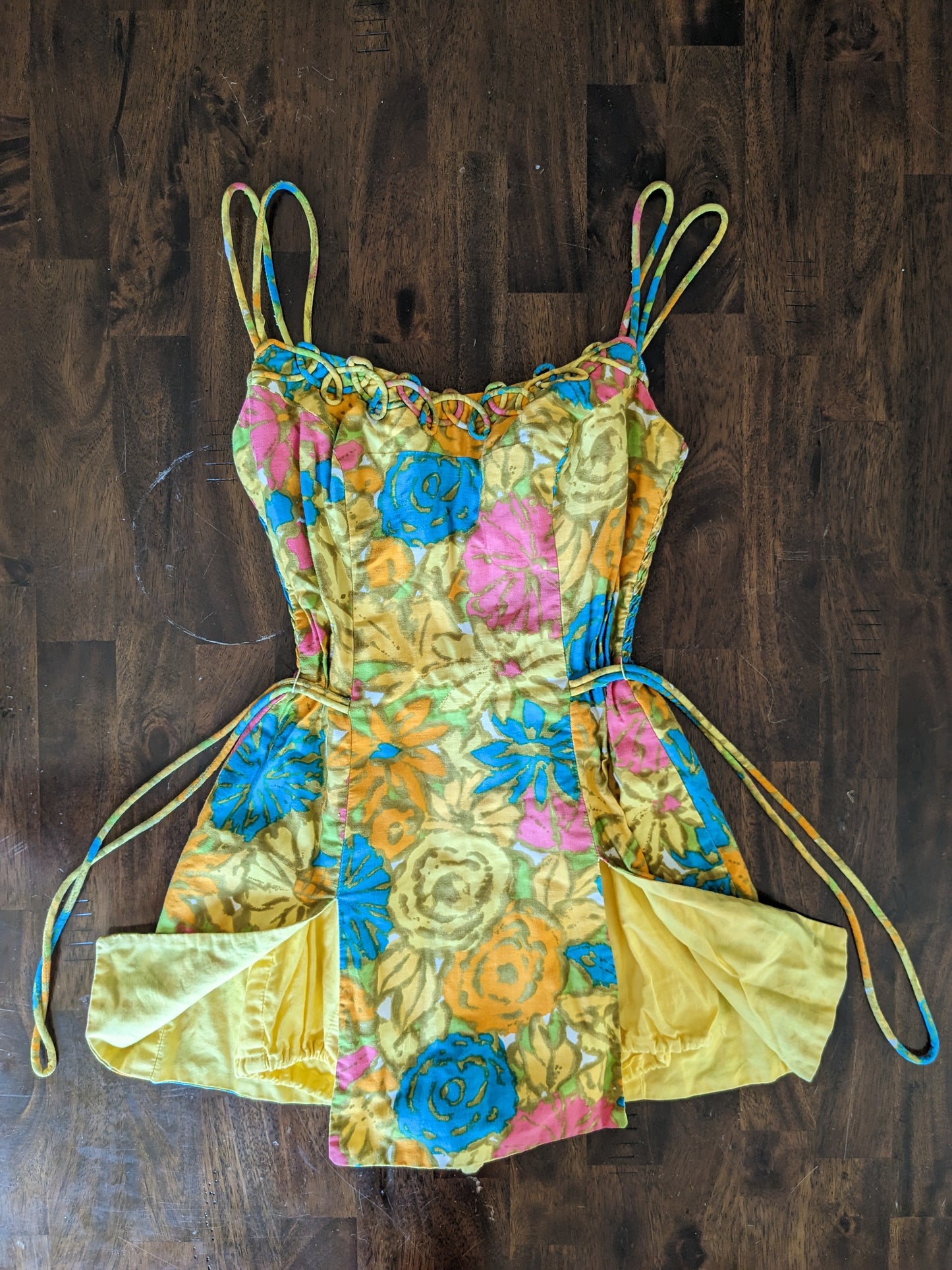 1950s floral cotton romper